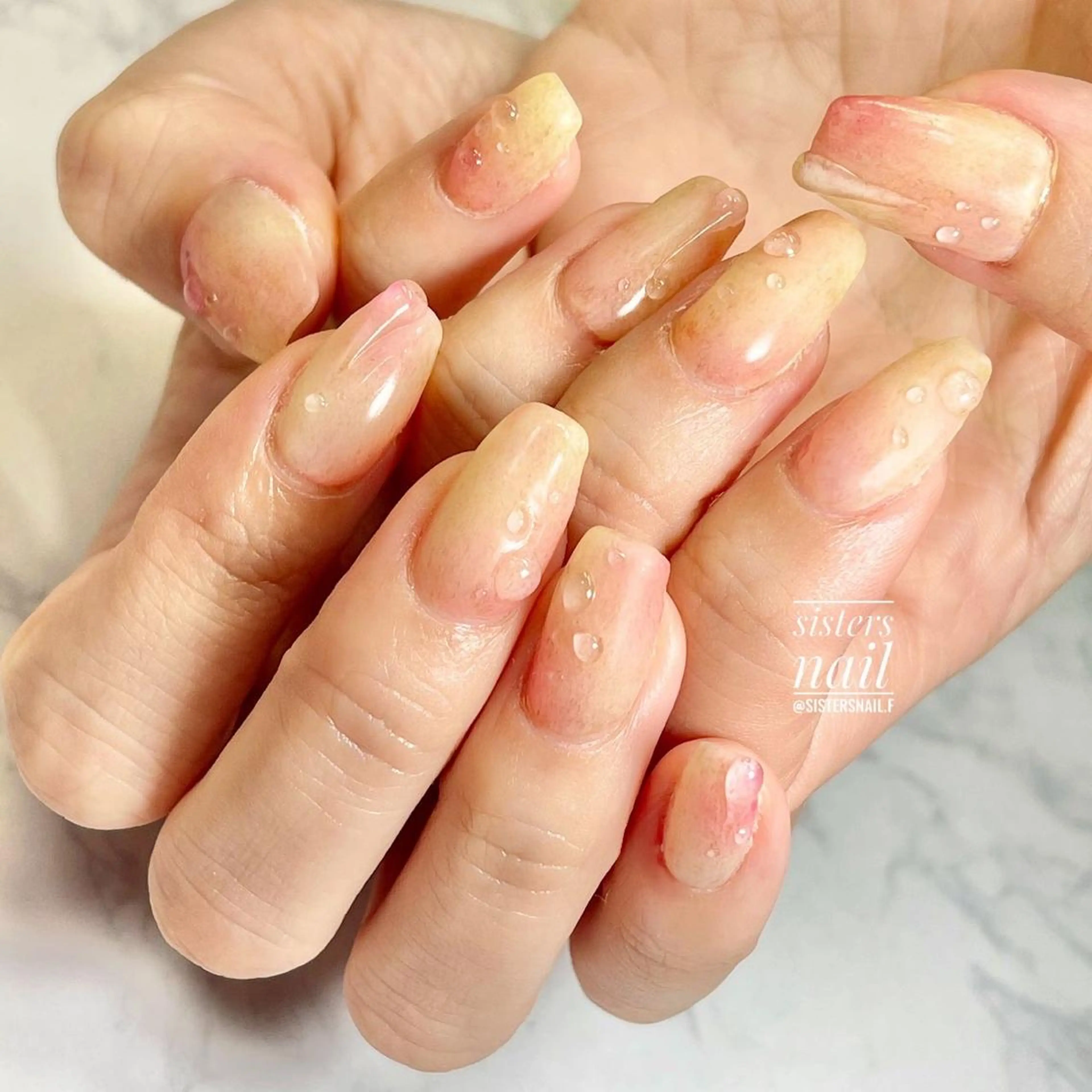 ネイル アートネイル オフィスネイル ピンク 夏ネイル sisters nail.fのネイルデザイン