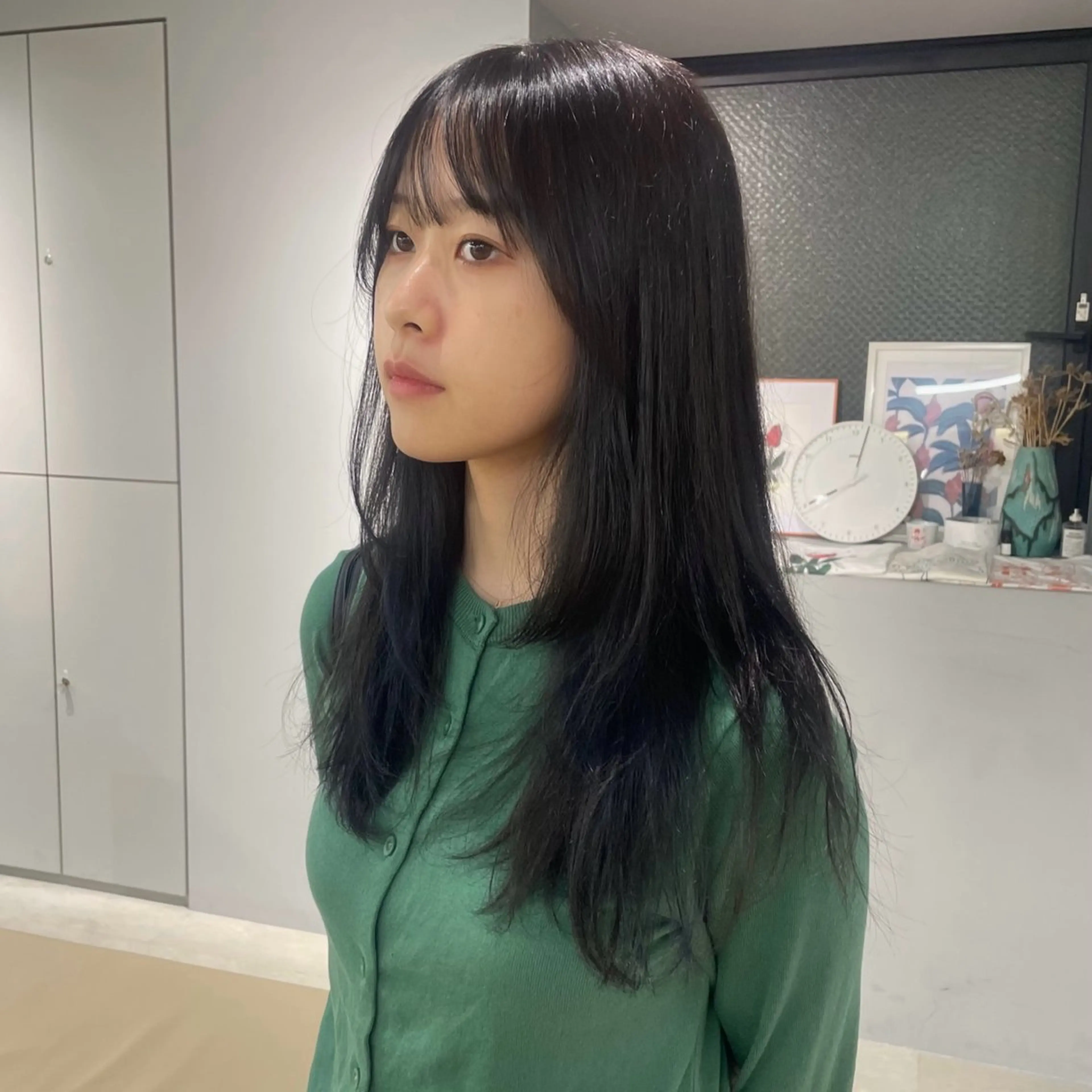 ロング カラー 透明感カラー ヘアカラー トリートメント nonoka オリーブ/レイヤーのヘアスタイル