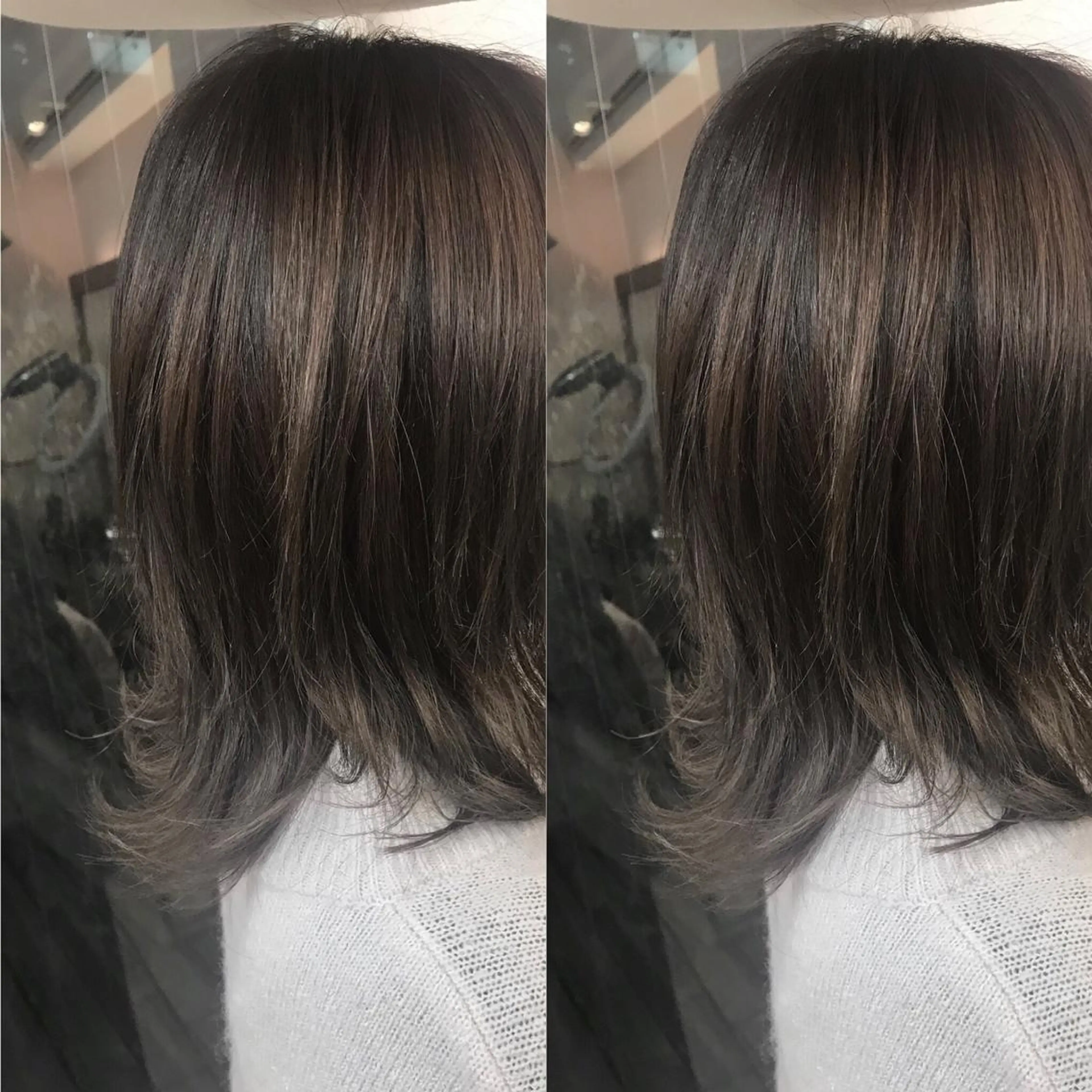 ミディアム カラー ブリーチ ハイライトカラー ハイライト 小栗 麻衣のヘアスタイル