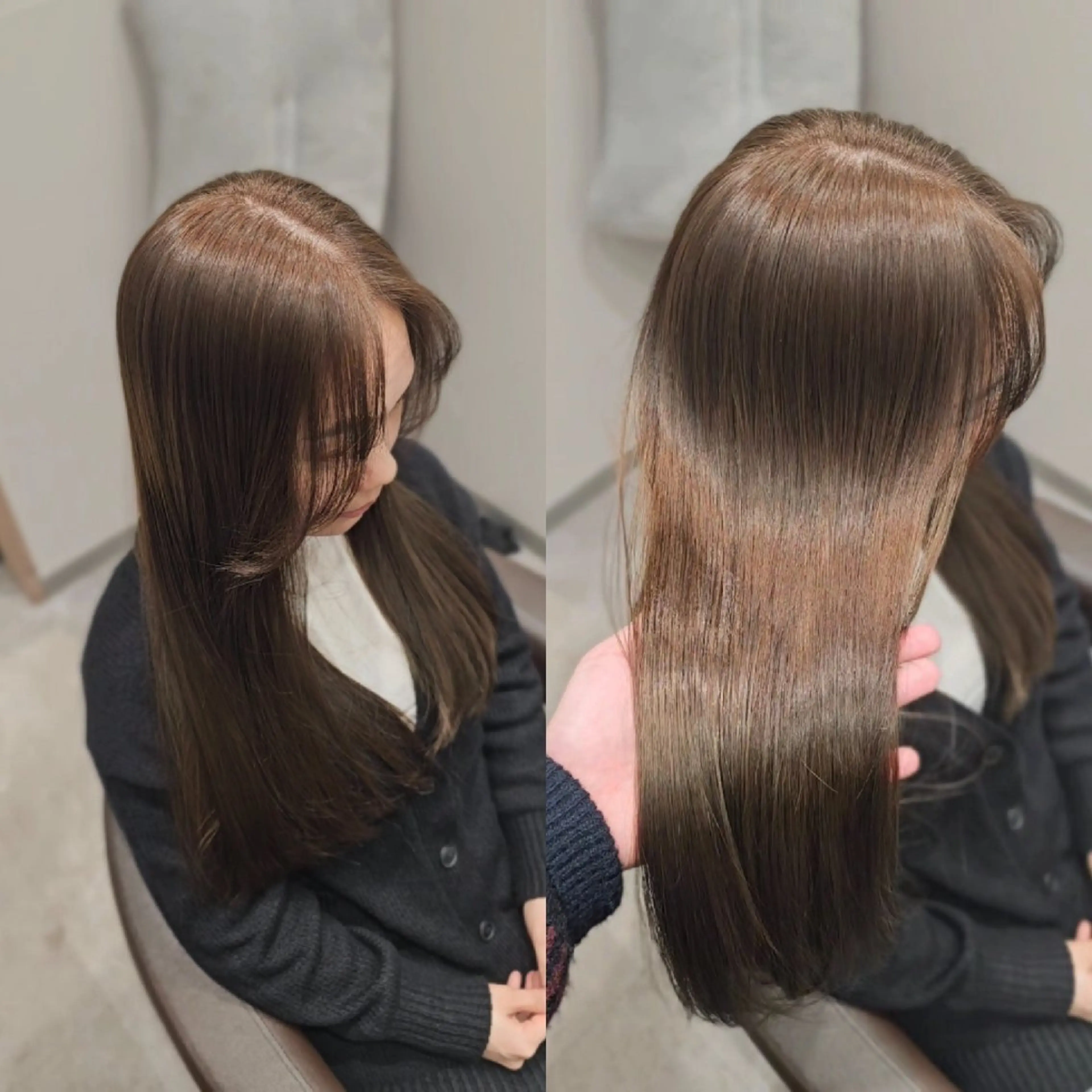 セミロング カラー ブリーチ ブリーチなしカラー カット ヘアカラー トリートメント 髪質改善美容師が作る 透明感カラー杉山太貴のヘアスタイル