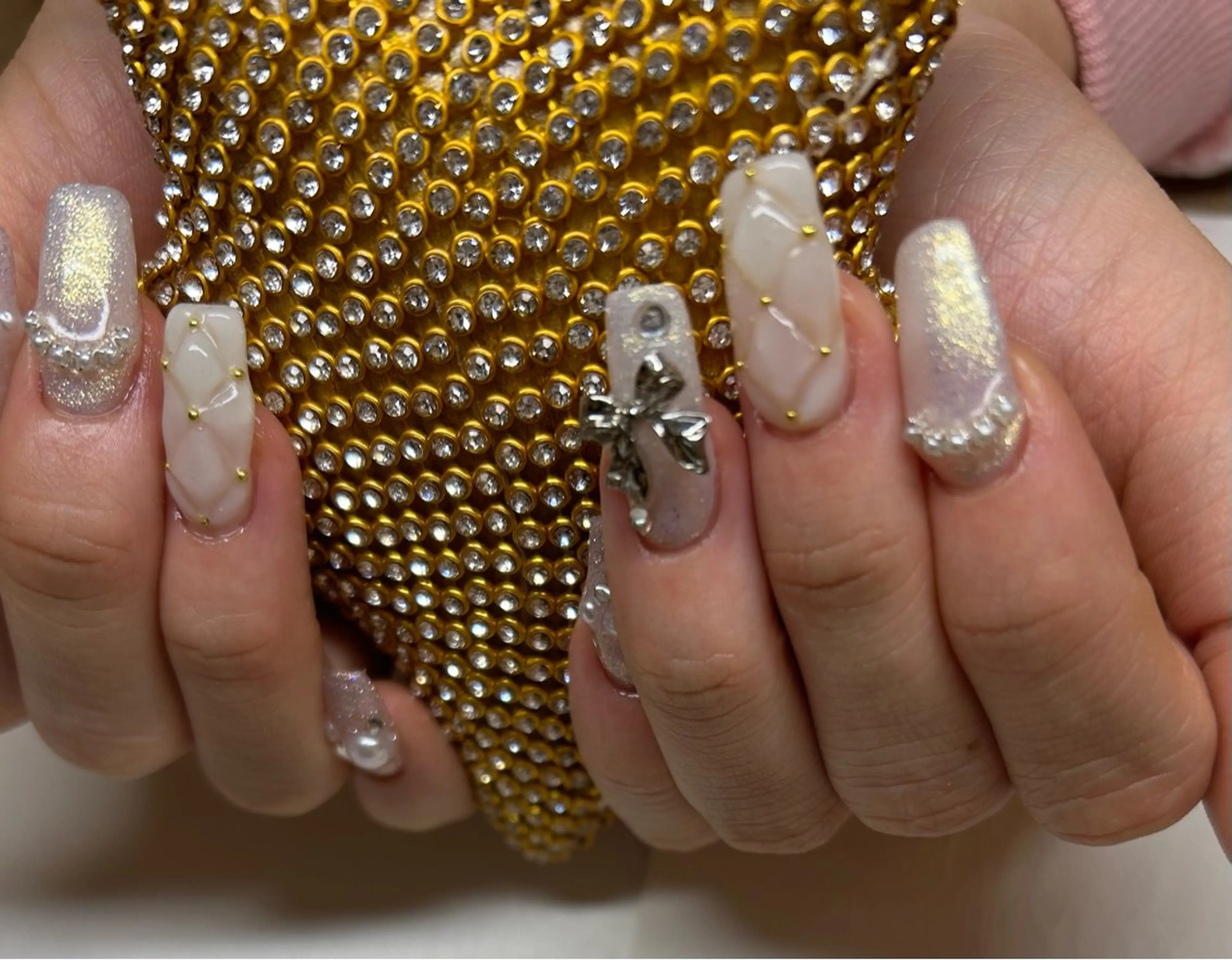 ネイル アートネイル mellow:ｸﾙﾐ ﹡˖˟༝🎀˖˟ ༝のネイルデザイン