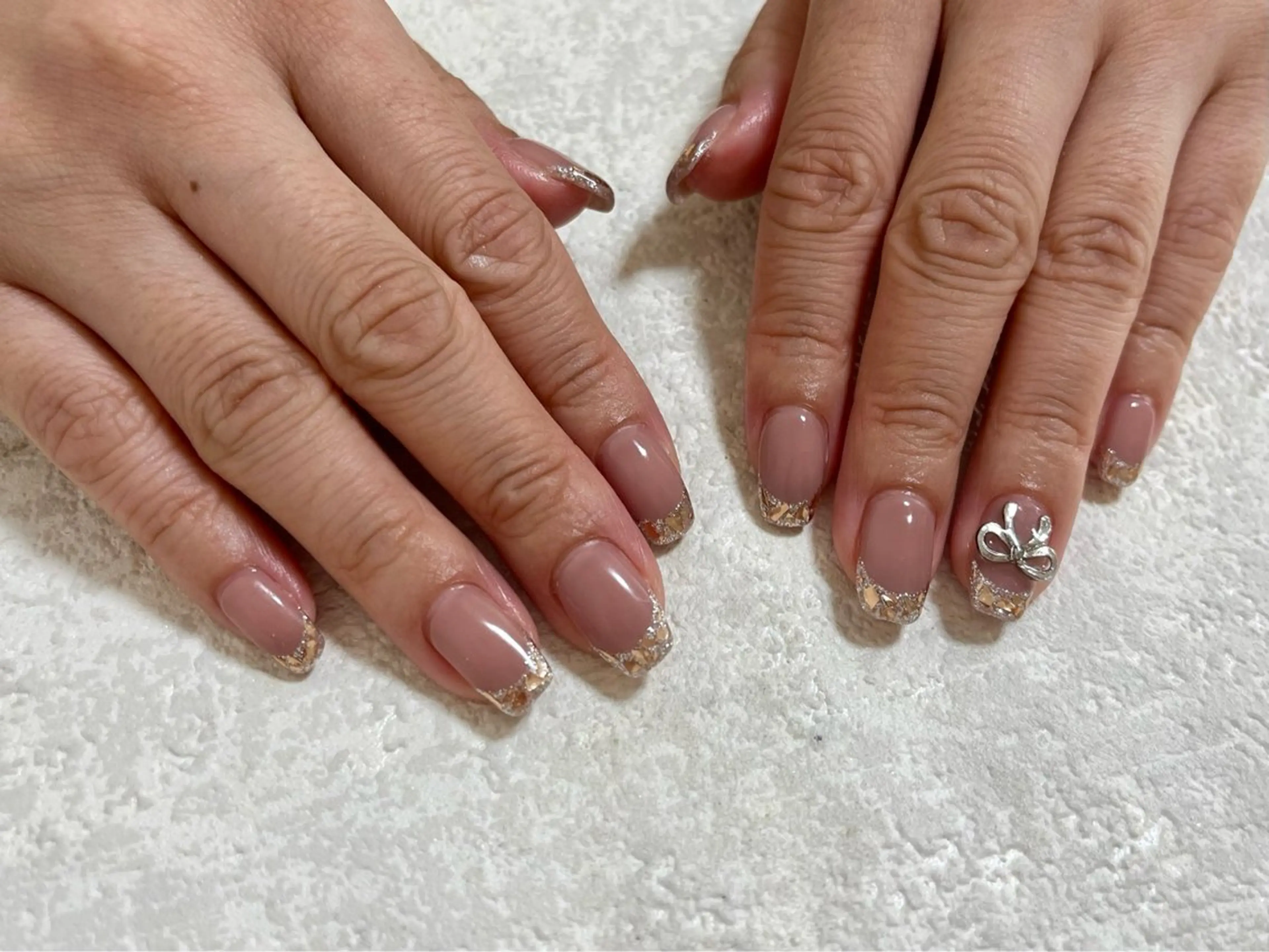 ネイル フレンチネイル ジェルネイル ガラスフレンチ メンズネイル パラジェル kiki nail たまプラーザのネイルデザイン