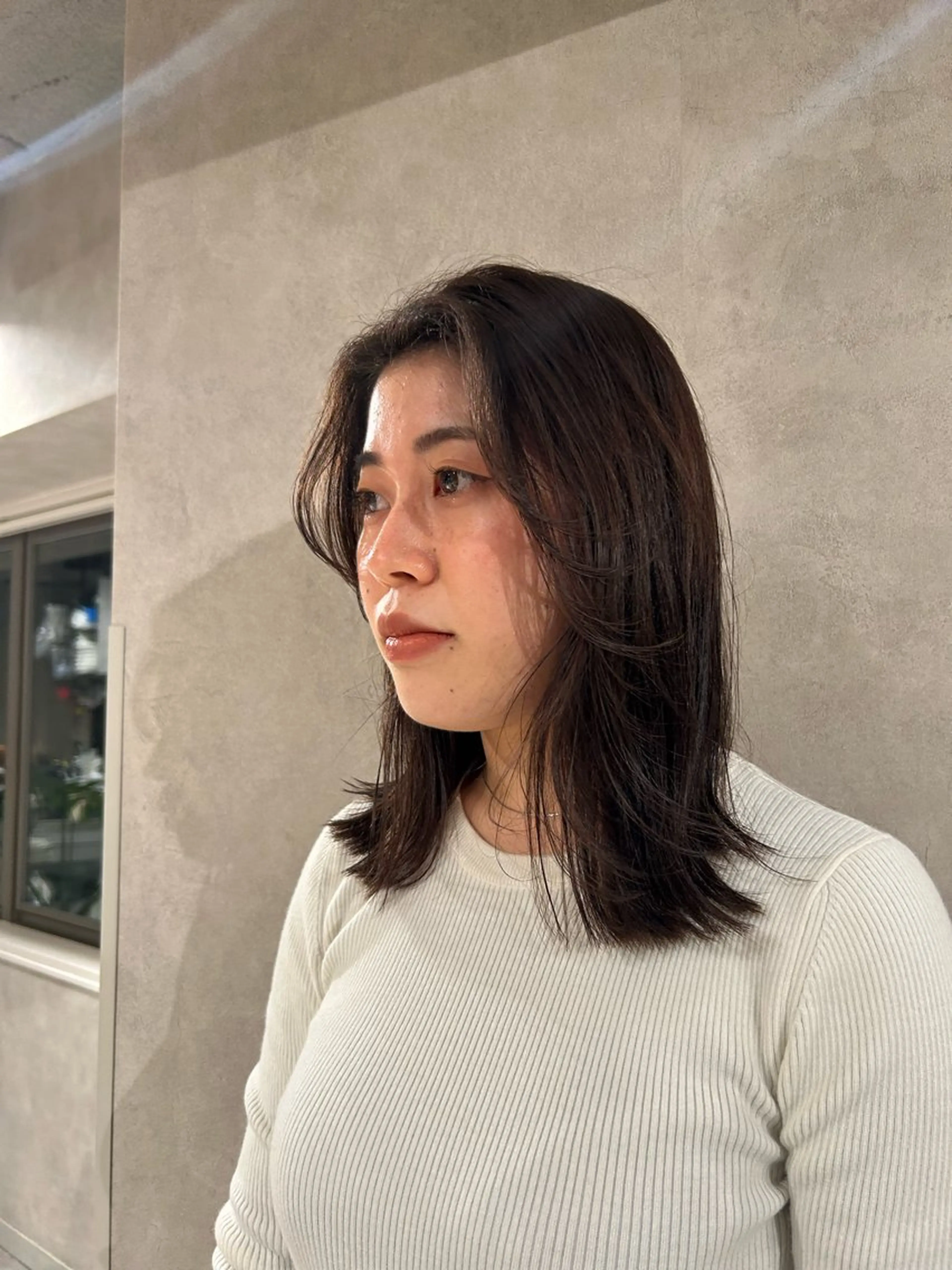 ミディアム カット ヘアカラー トリートメント ayano/パーマ/ 暖色カラーのヘアスタイル