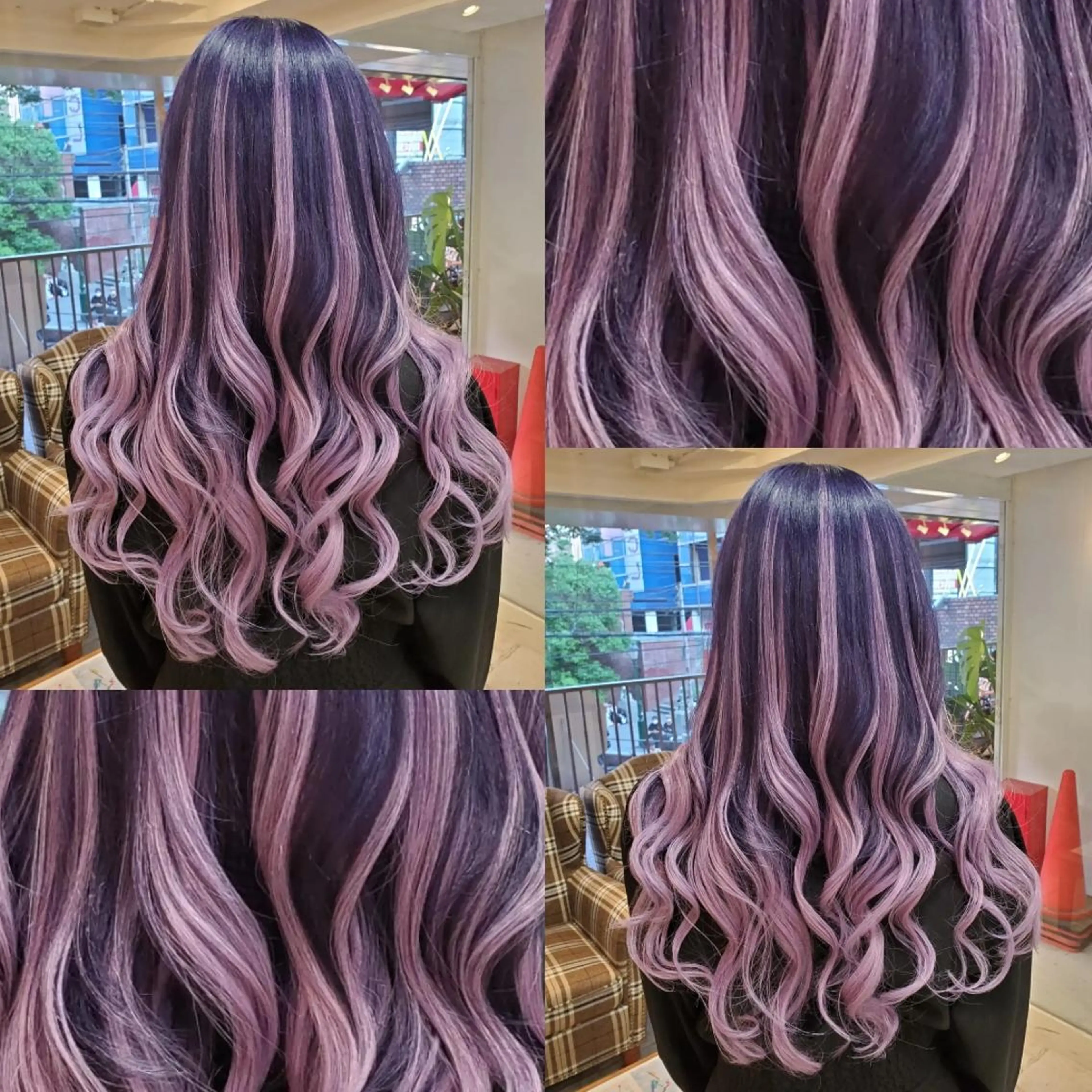 ロング ツヤ髪✨縮毛矯正 ハイトーンカラーのヘアスタイル