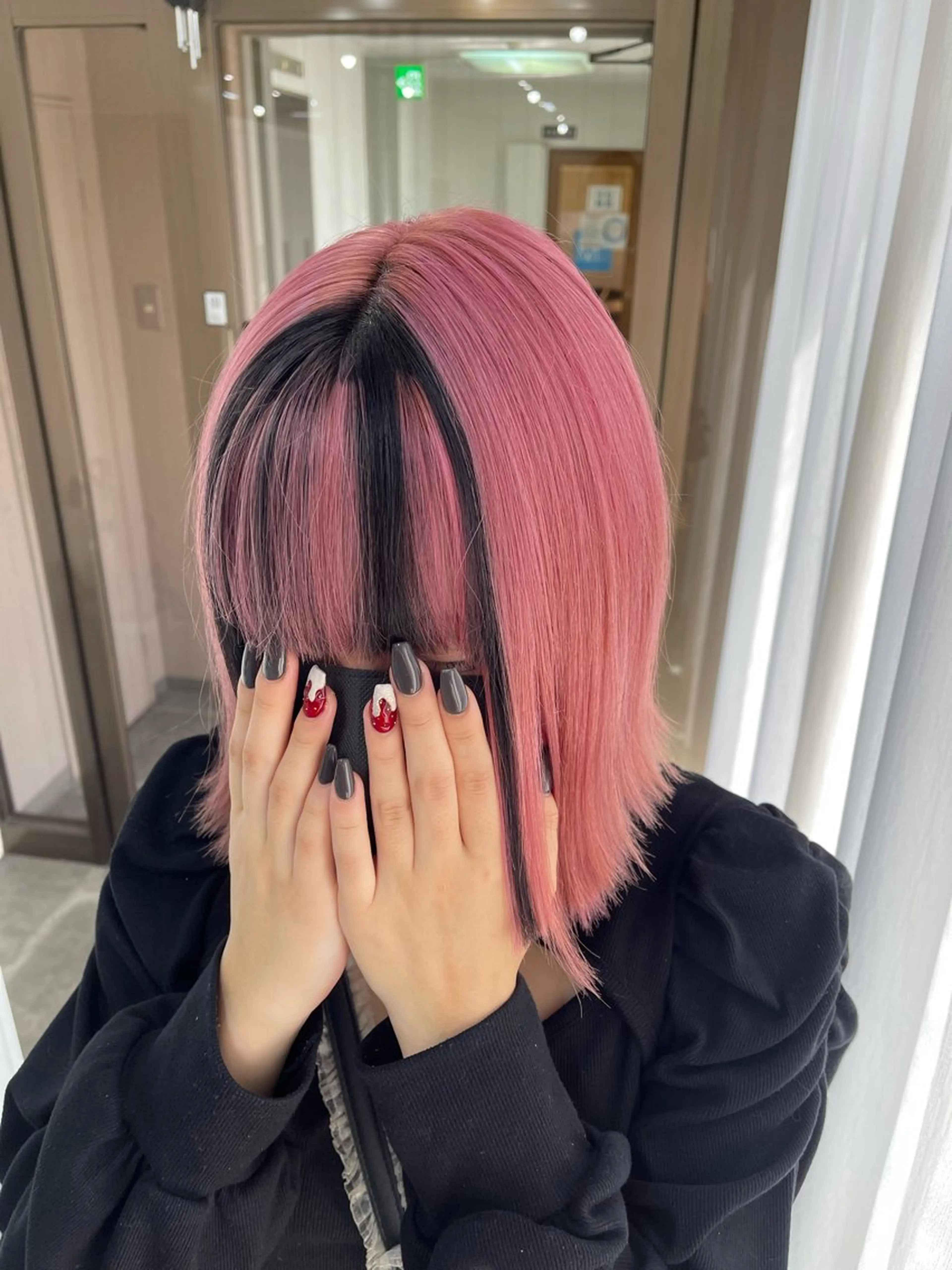 ミディアム カラー ブリーチ ケアブリーチ デザインカラー ダブルカラー ピンクカラー ヘアカラー トリートメント SOYON西大寺店所属・ダブルカラー/ 髪質改善💎安藤のヘアスタイル