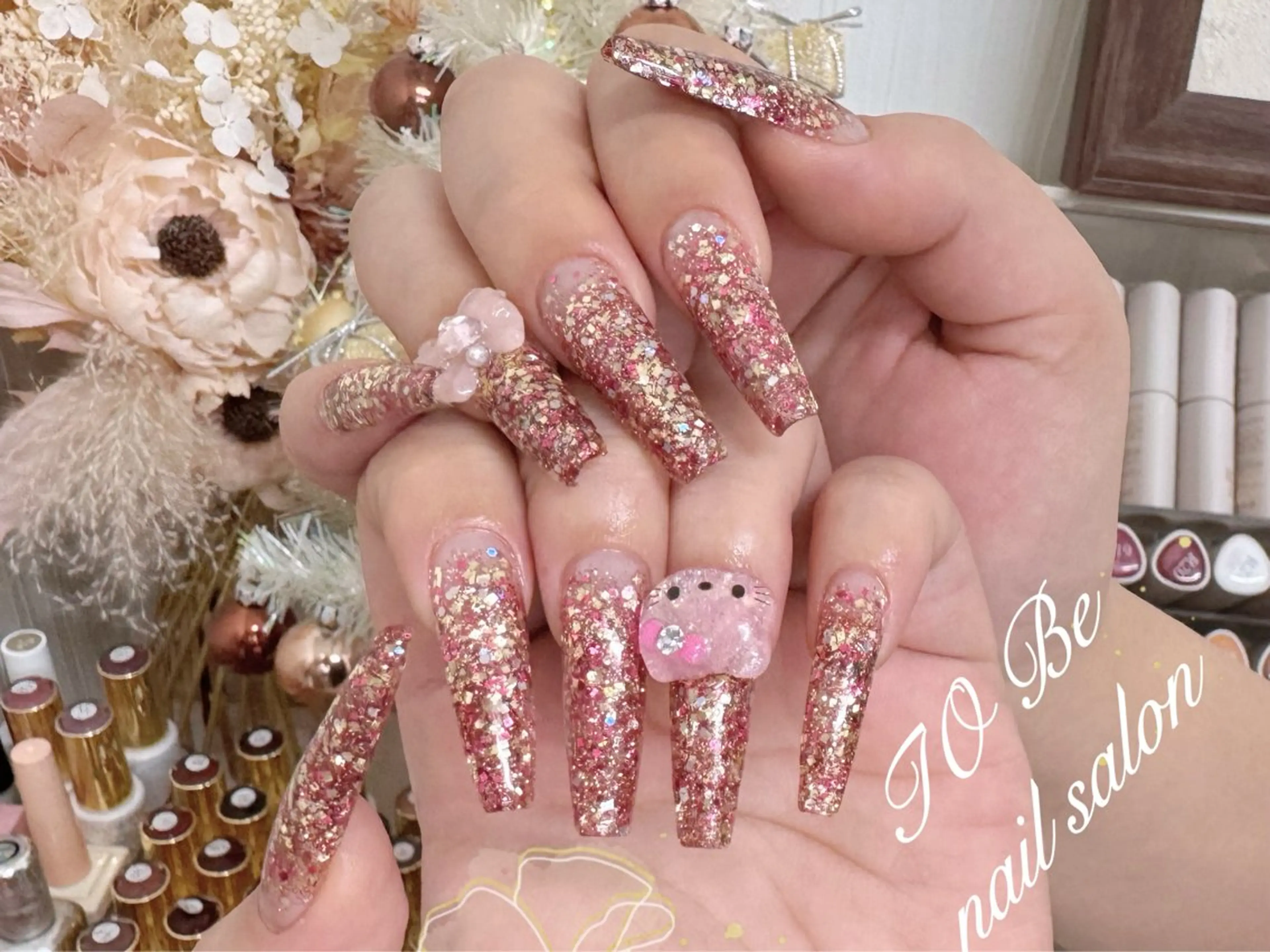 ロング ハンドネイル Nail Salon To Be珈月のネイルデザイン