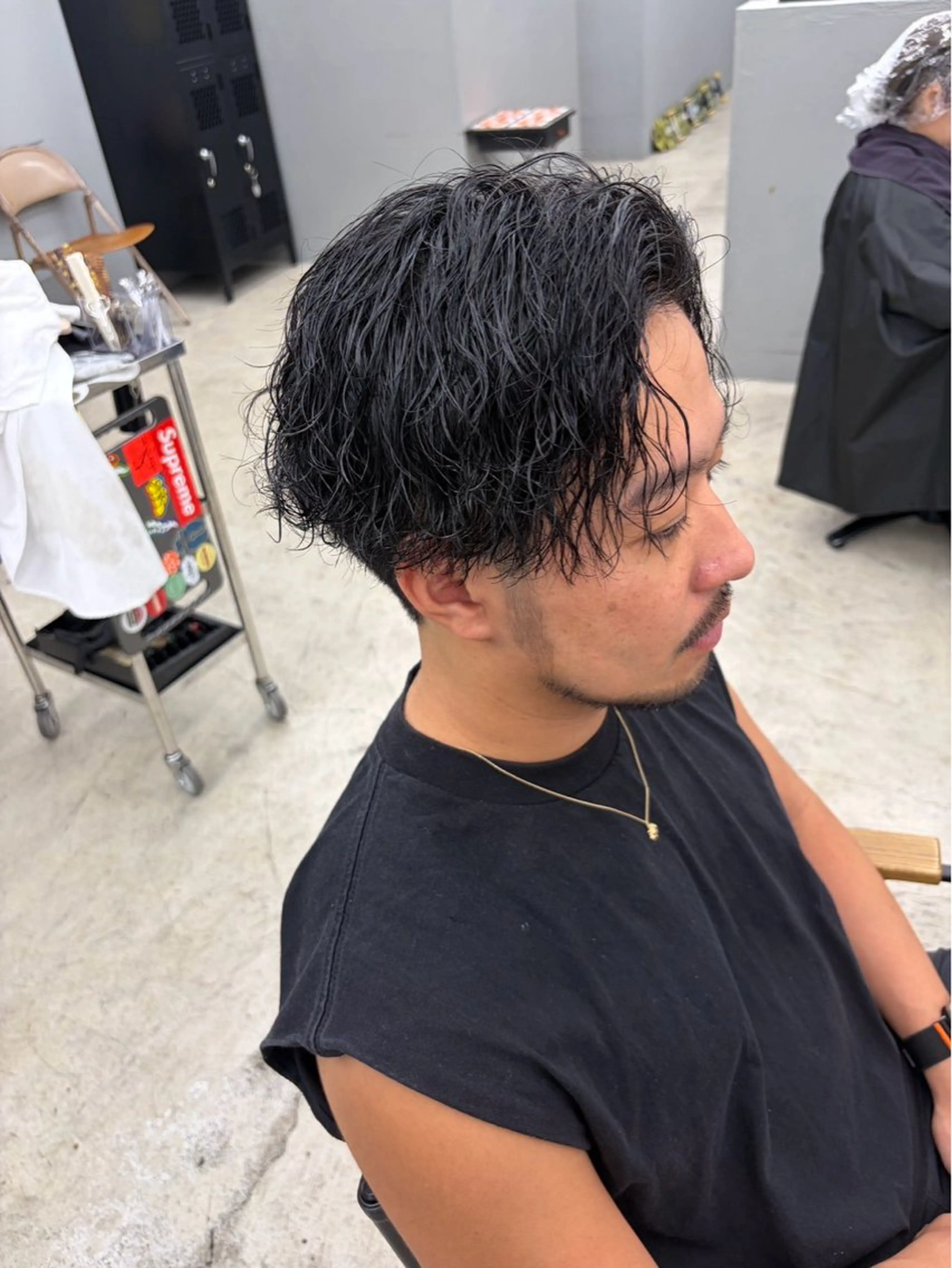 ミディアム パーマ メンズ メンズ専門サロン wokeのヘアスタイル