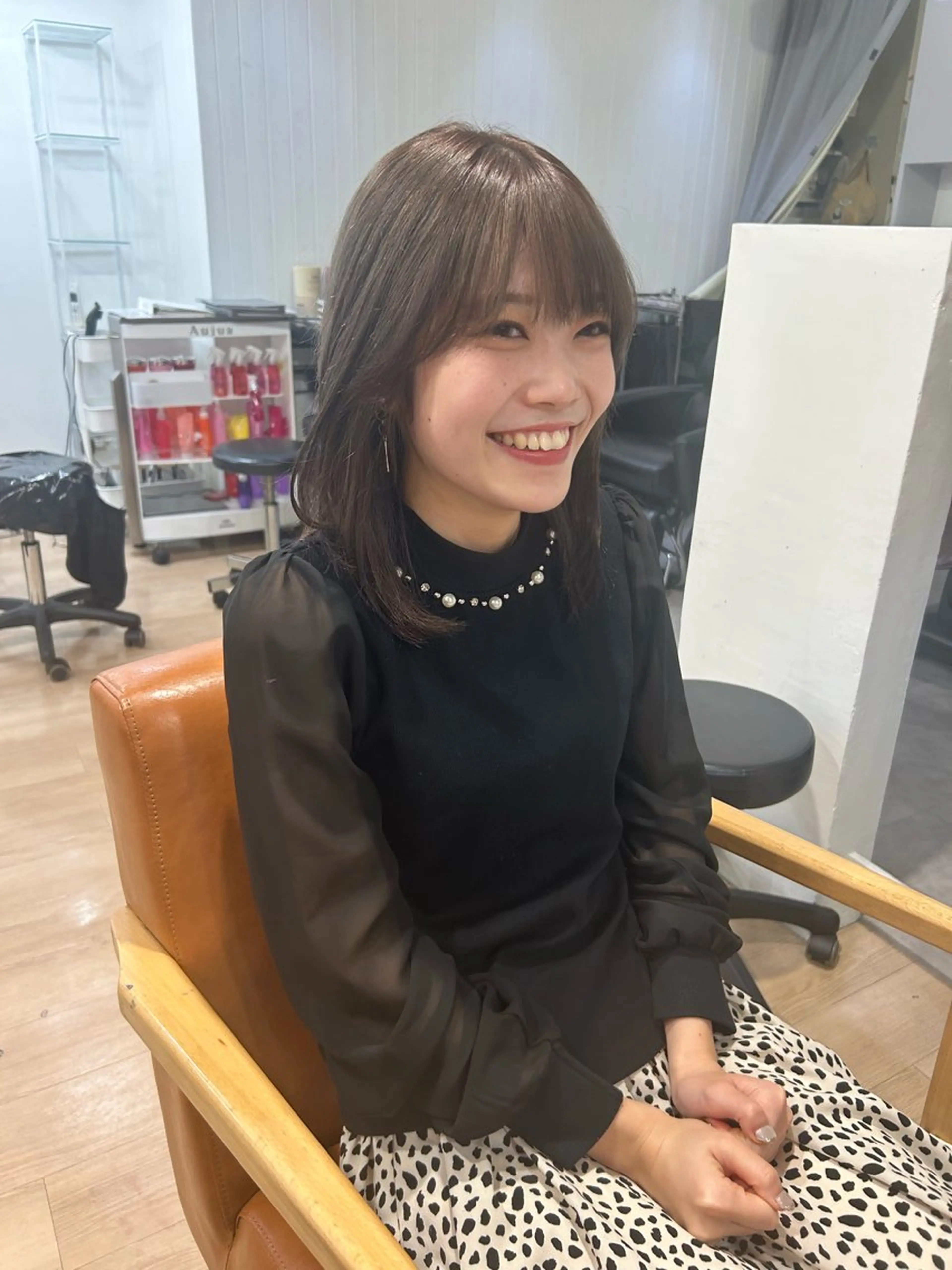 セミロング カラー レイヤーカット/髪質 改善✨/藤田侑花のヘアスタイル