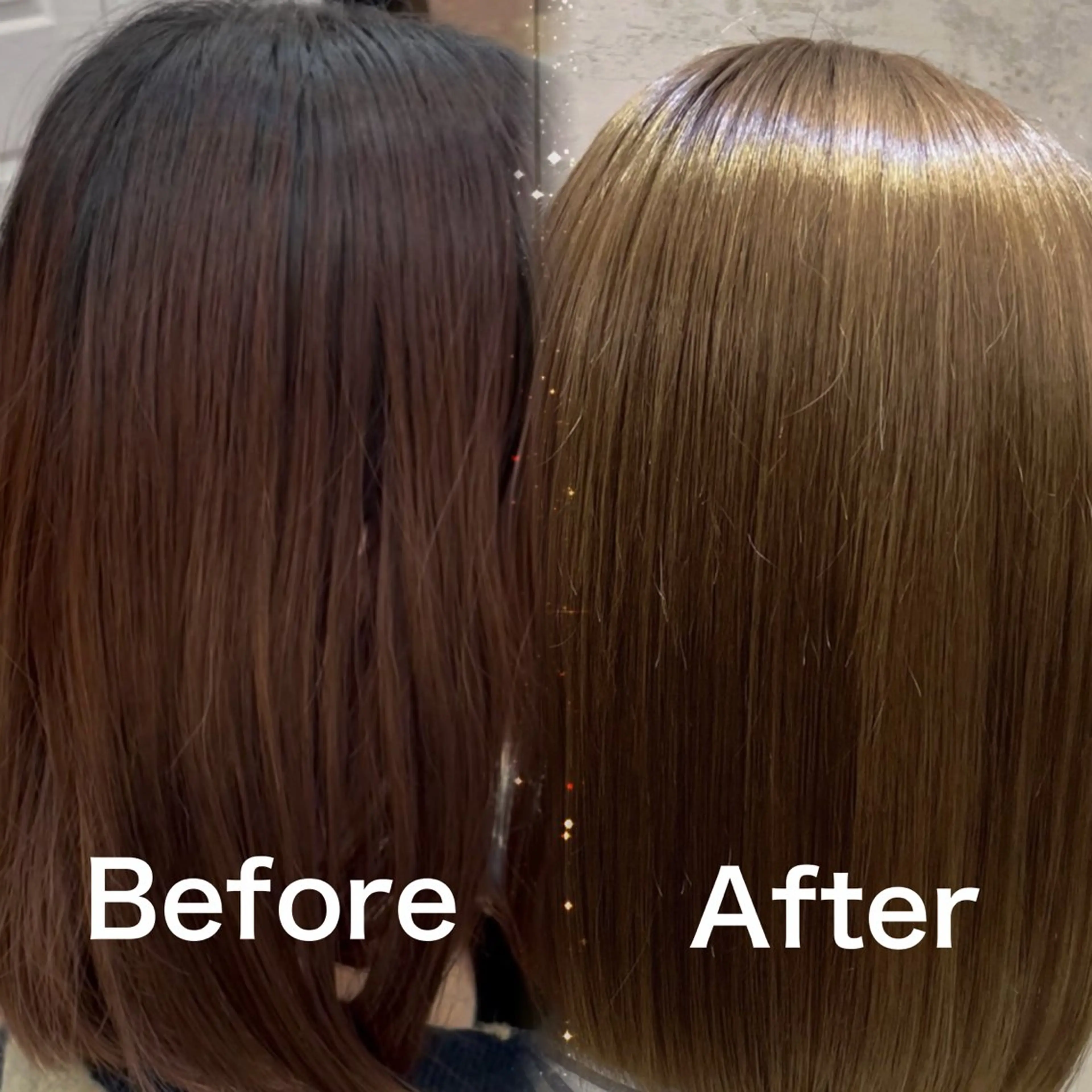 ミディアム カラー ヘアカラー トリートメント ブリーチなし 透明感カラー/艶髪のヘアスタイル