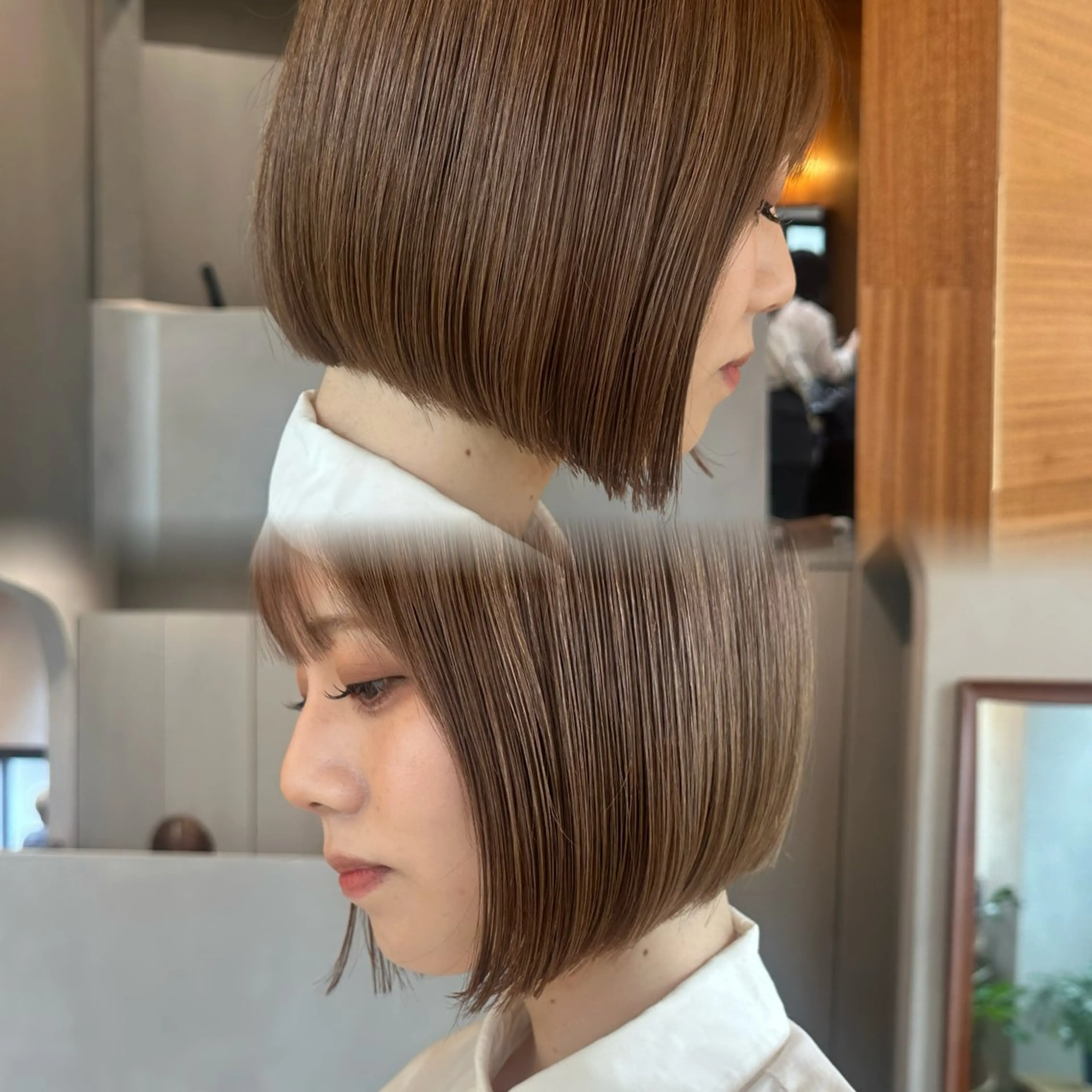 ミディアム カット ヘアカラー ボブ　フレンチボブ/ レイヤー縮毛Yukiのヘアスタイル