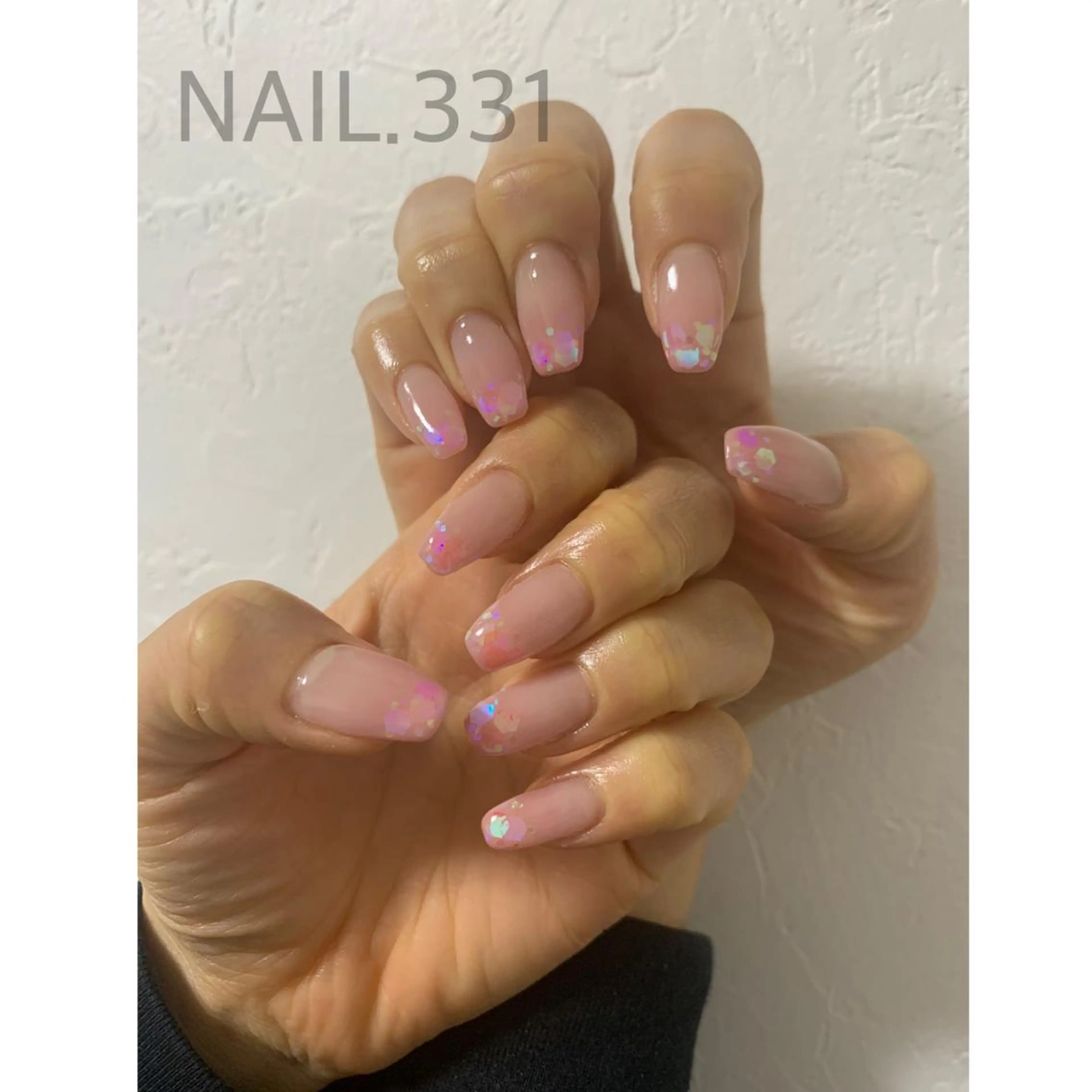 ネイル オーロラネイル フラッシュネイル フラワーネイル グラデーション 氷ネイル・うるうるネイル Nail 331のネイルデザイン