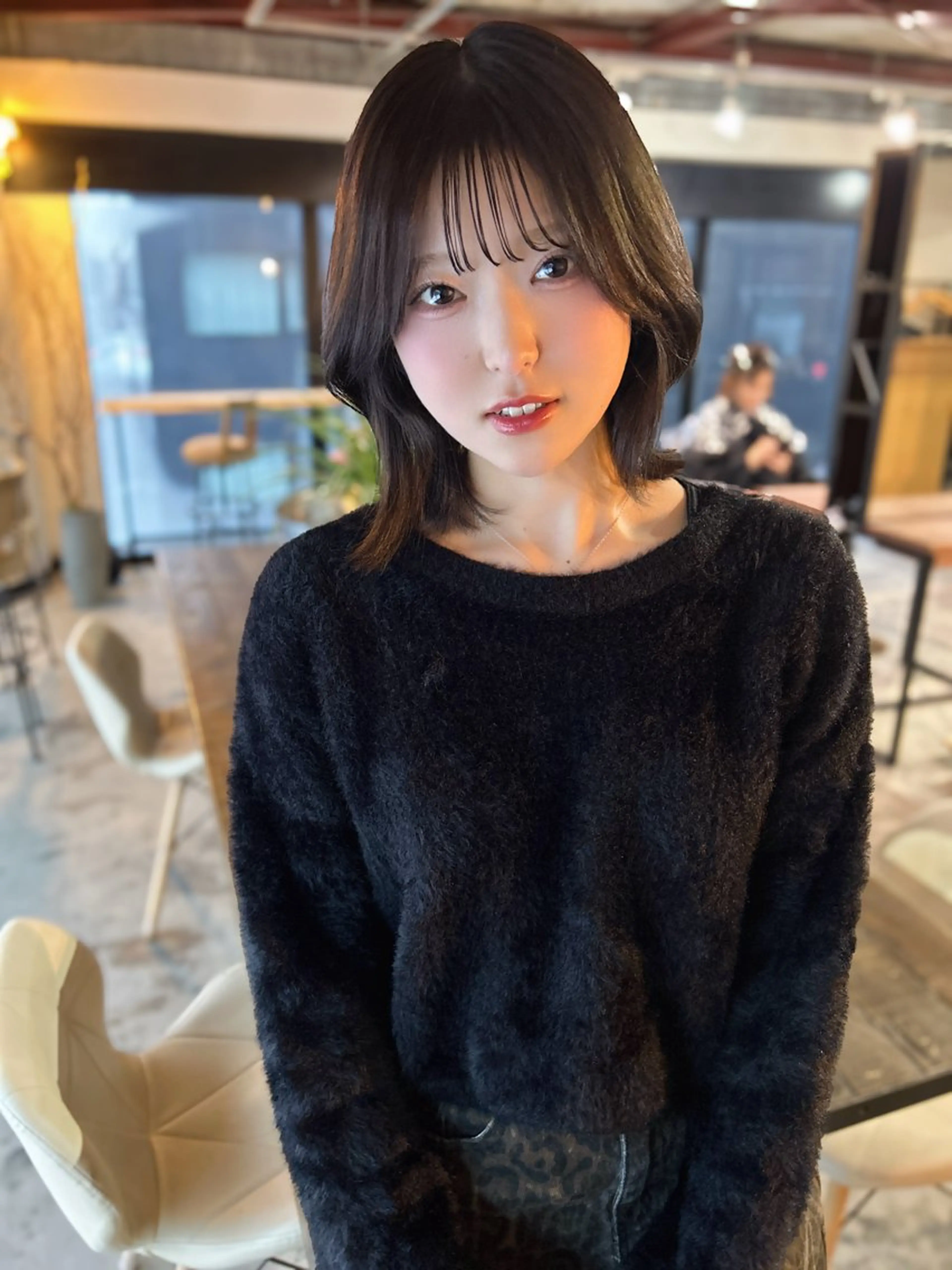 ミディアム カット ヘアカラー トリートメント ダブルカラー/ 艶髪/SHISEIのヘアスタイル