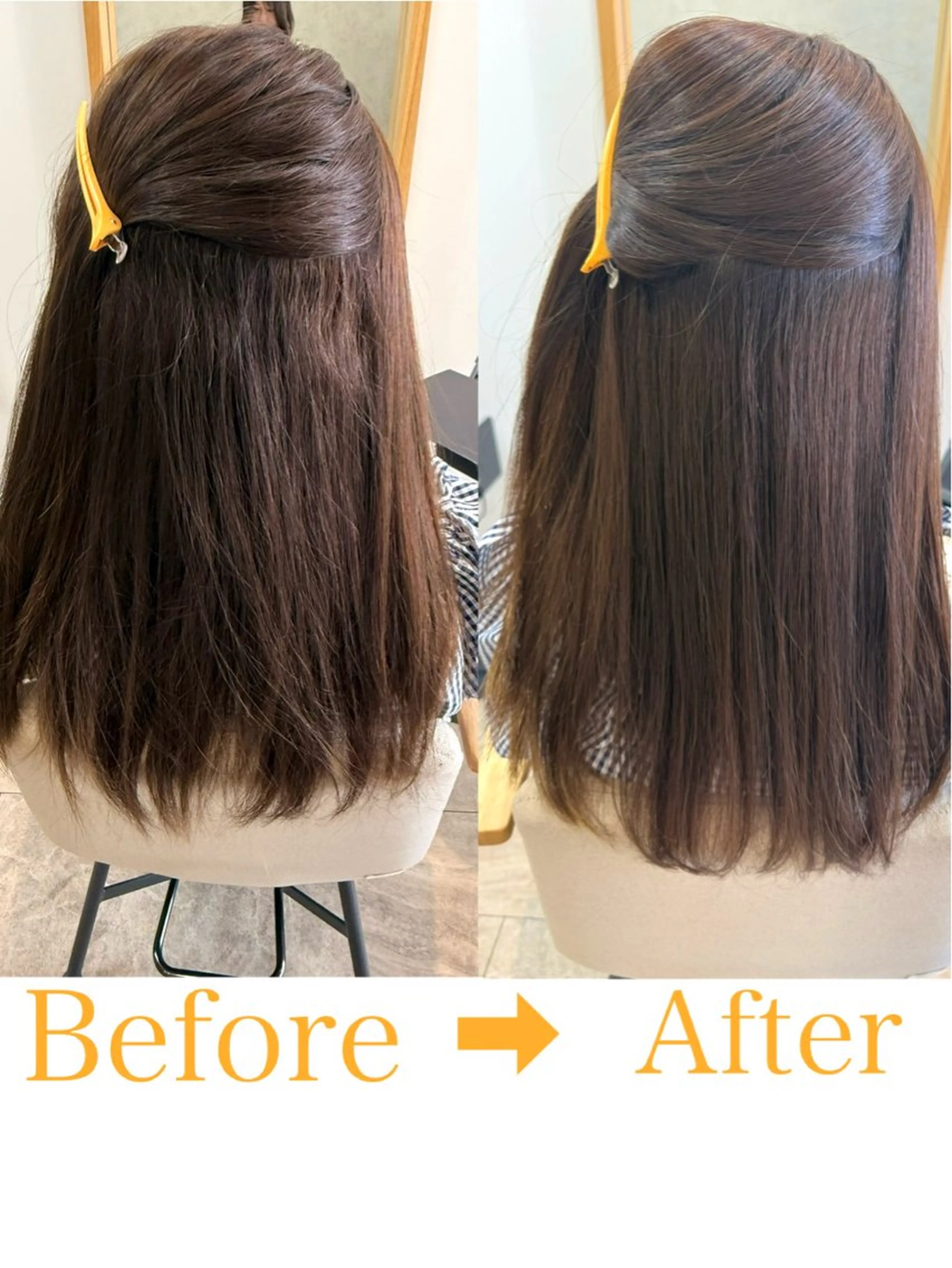 セミロング パーマ カット 縮毛矯正 沢登 穂乃香のヘアスタイル