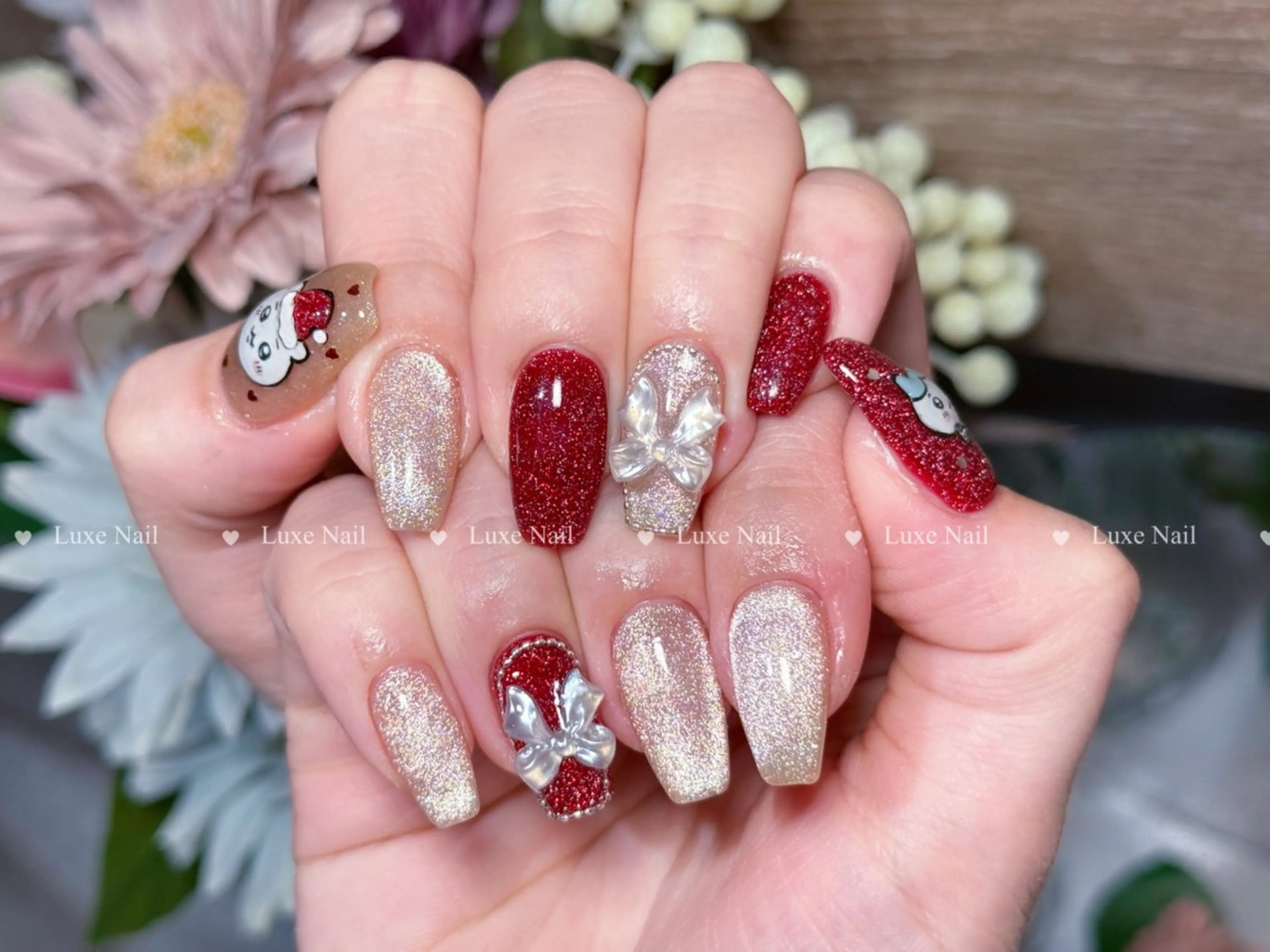 ネイル アートネイル オーロラネイル カジュアル クリアネイル 長さ出し ハンドネイル ハンドケア Luxe Nail Salonのネイルデザイン