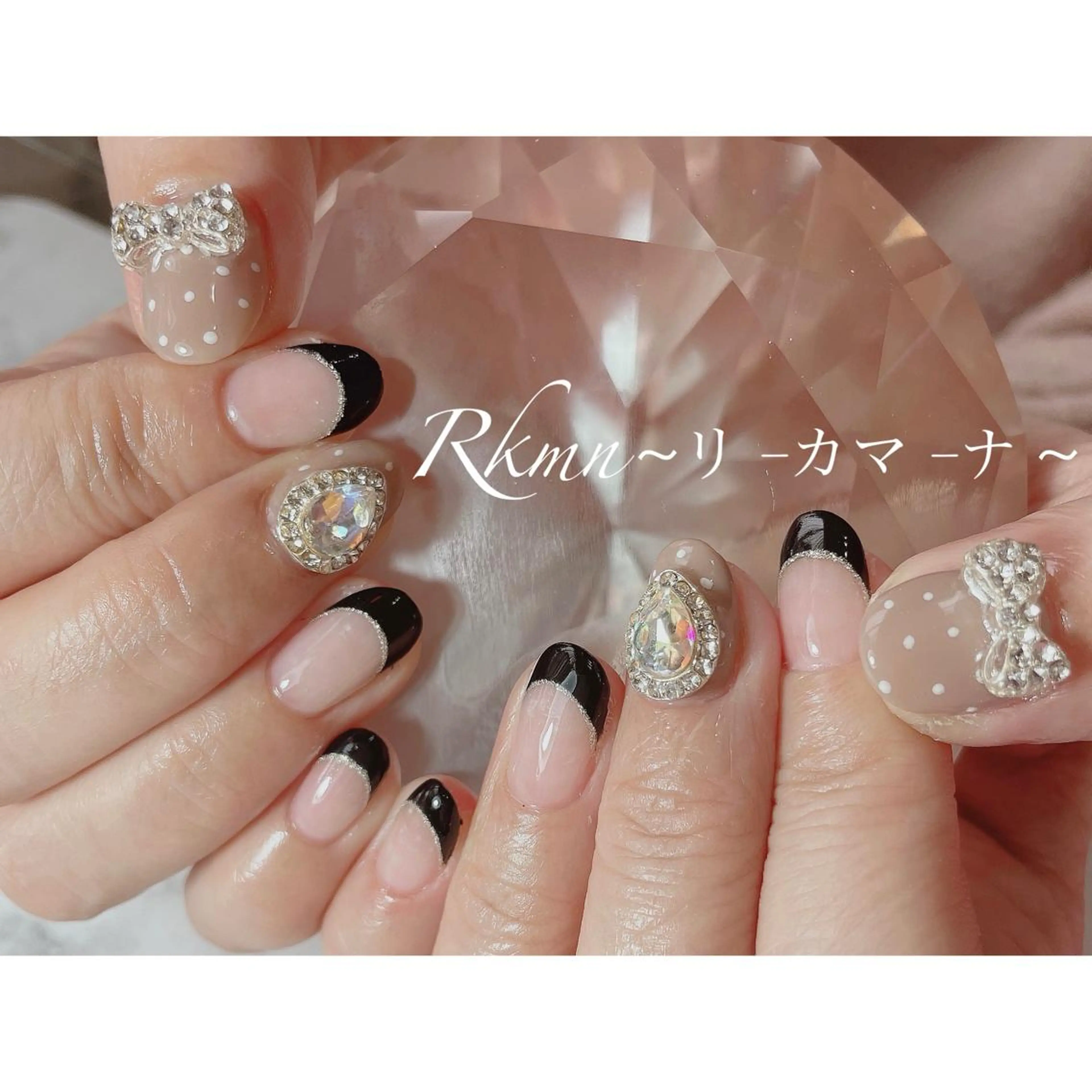 ネイル アートネイル フレンチネイル リボン 春ネイル ハンドネイル フットネイル ハンドケア Rkmn ~リ-カマ-ナ~のネイルデザイン