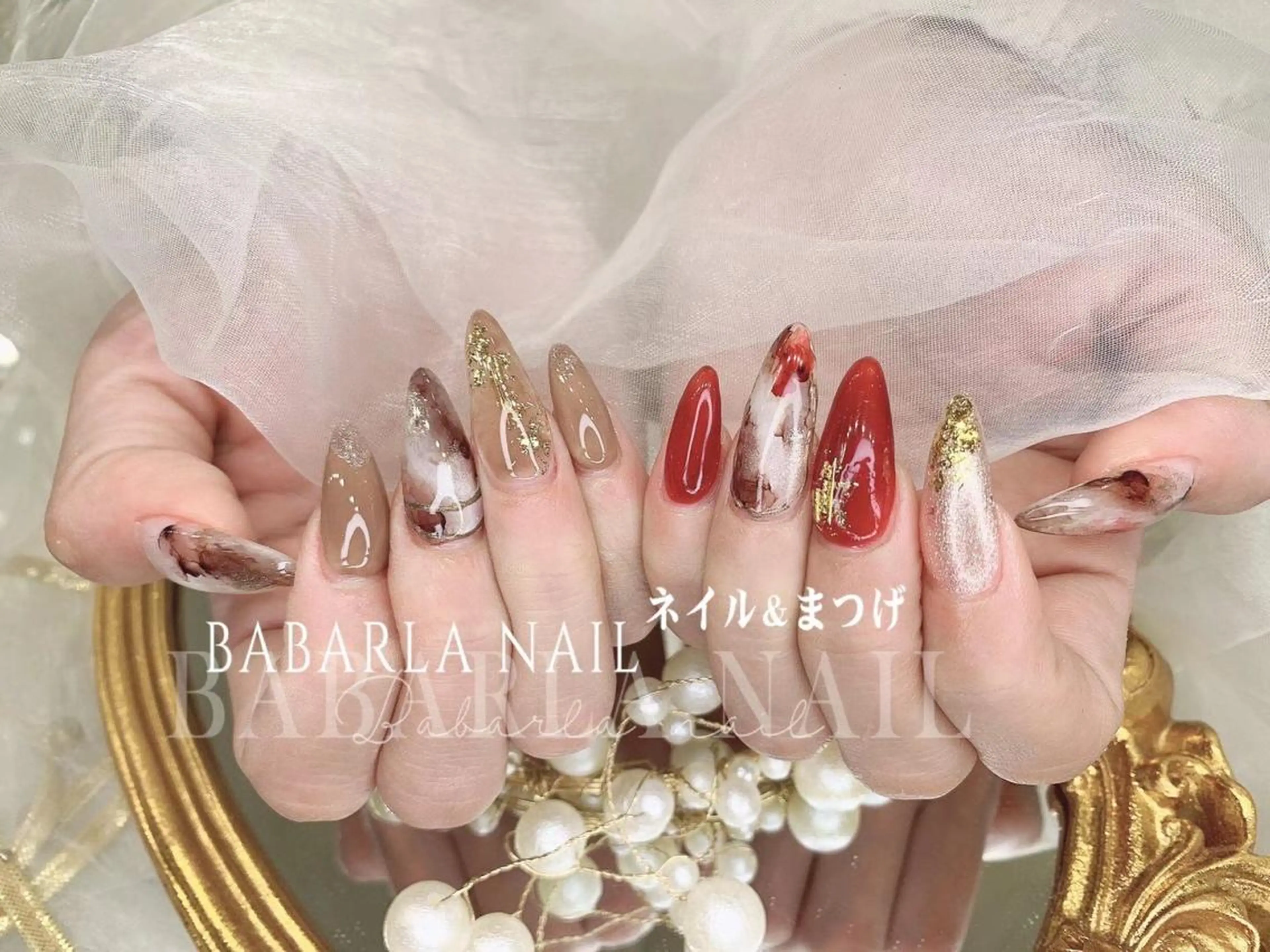 ネイル アートネイル ホワイト Babarla Nailのネイルデザイン