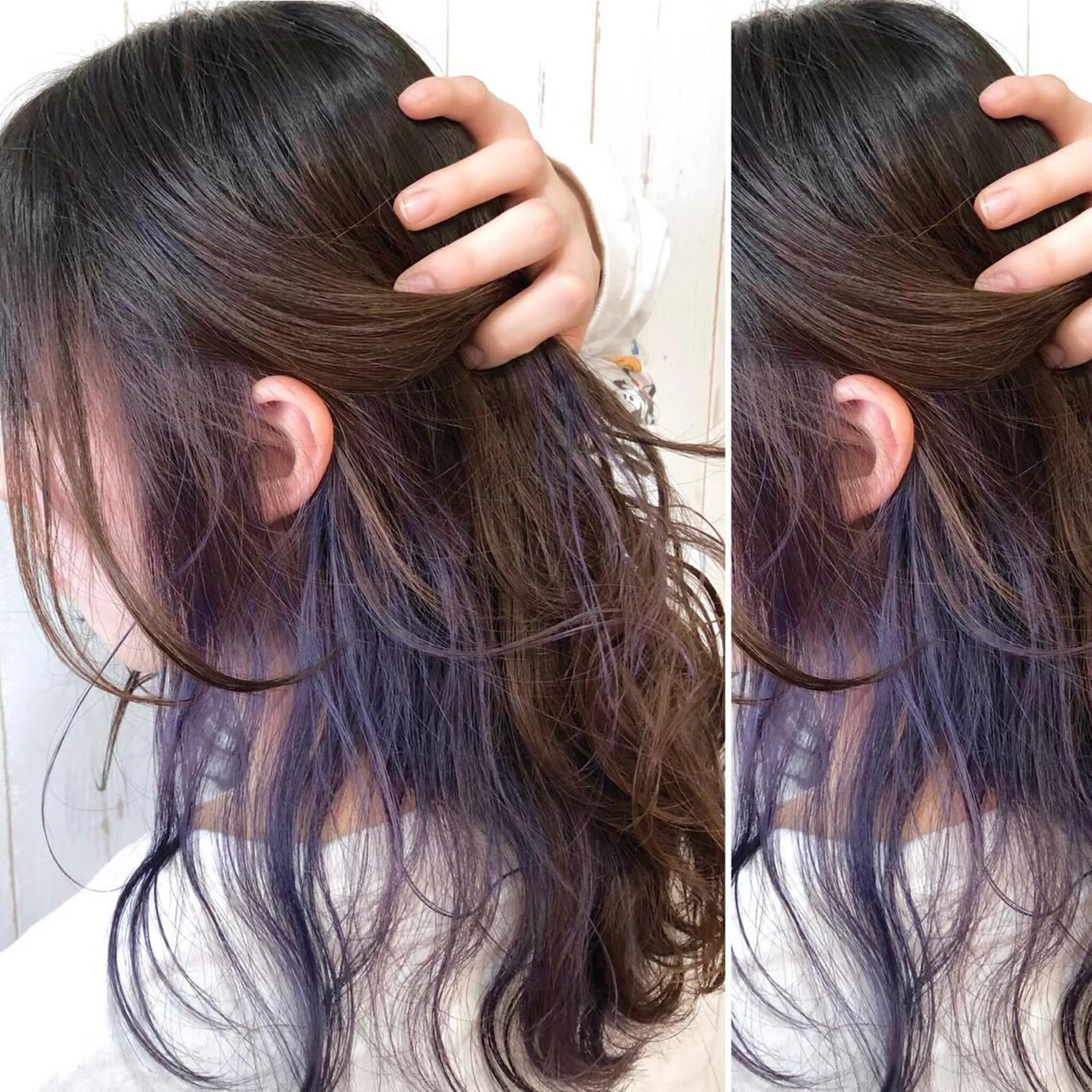 セミロング カラー JuNブリーチに 縮毛矯正するプロのヘアスタイル