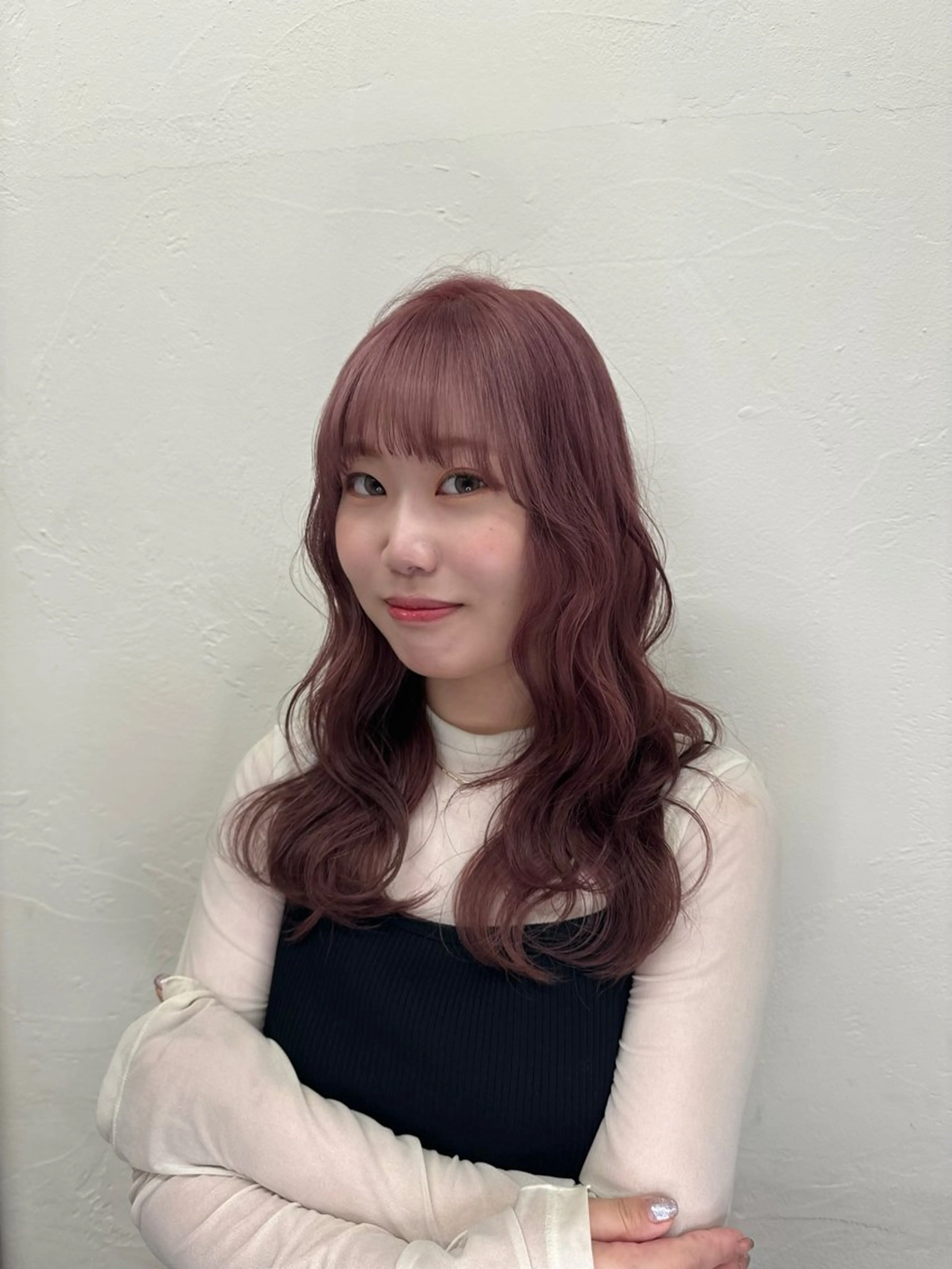 ミディアム ハイトーン/透明感 カラー/レイヤーのヘアスタイル