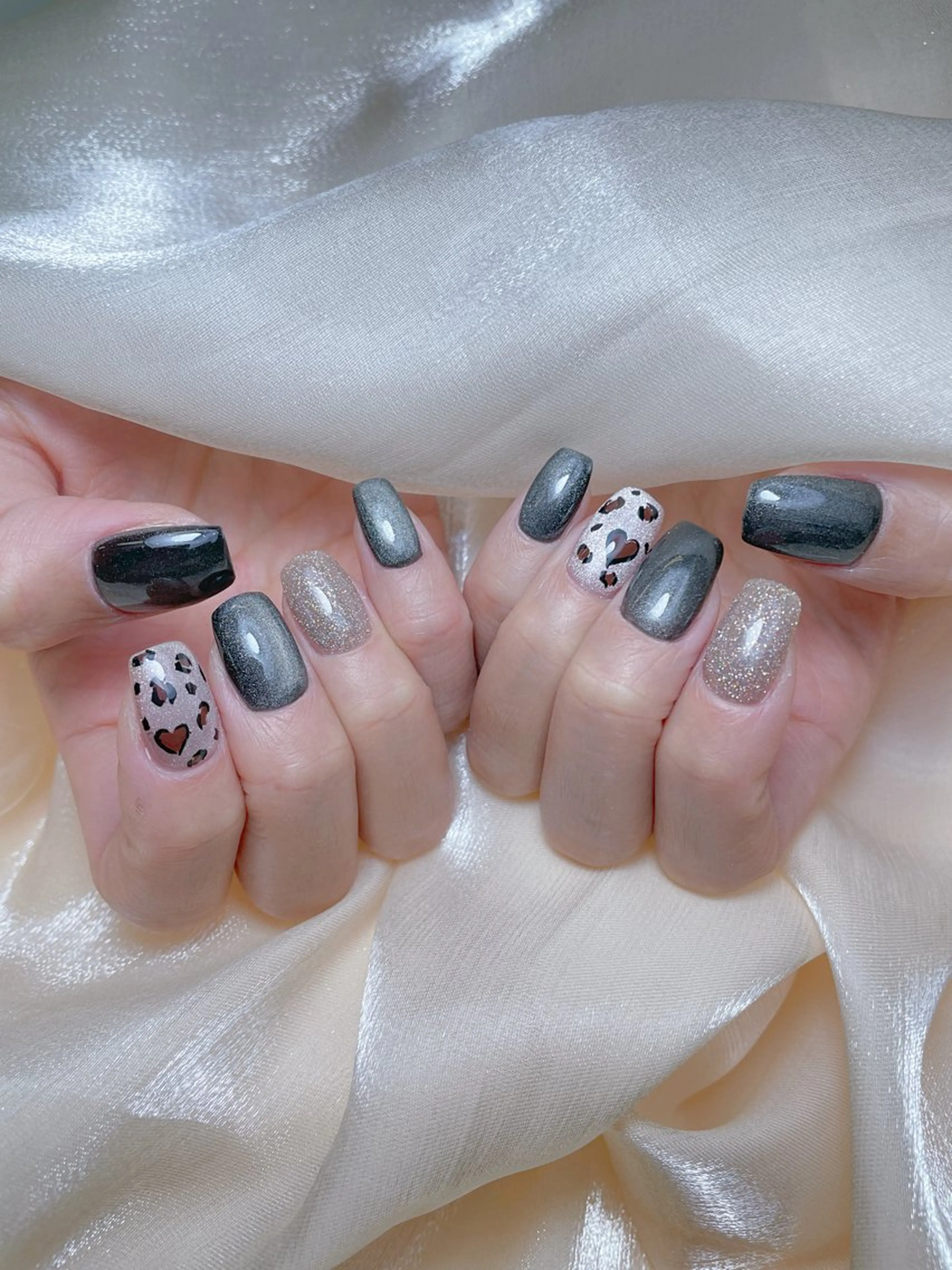 ネイル オーロラネイル チークネイル ハート マグネットネイル スカルプネイル ハンドネイル 💅ネイル✨ プリンセスのネイルデザイン