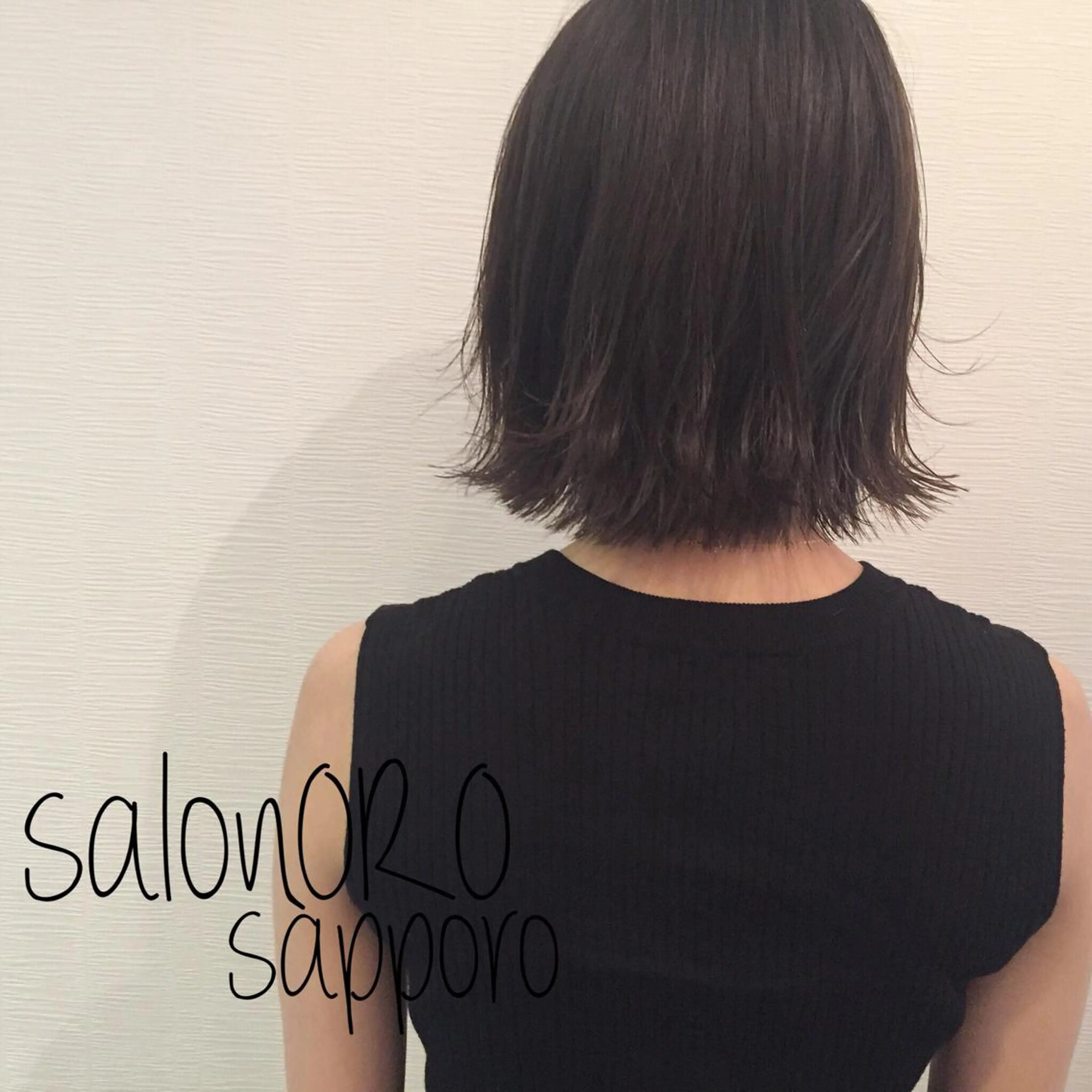 ミディアム カラー 切りっぱなしボブ グレージュ ハイライトカラー ボブ ハイライト カット ヘアカラー トリートメント 池田 真由美のヘアスタイル