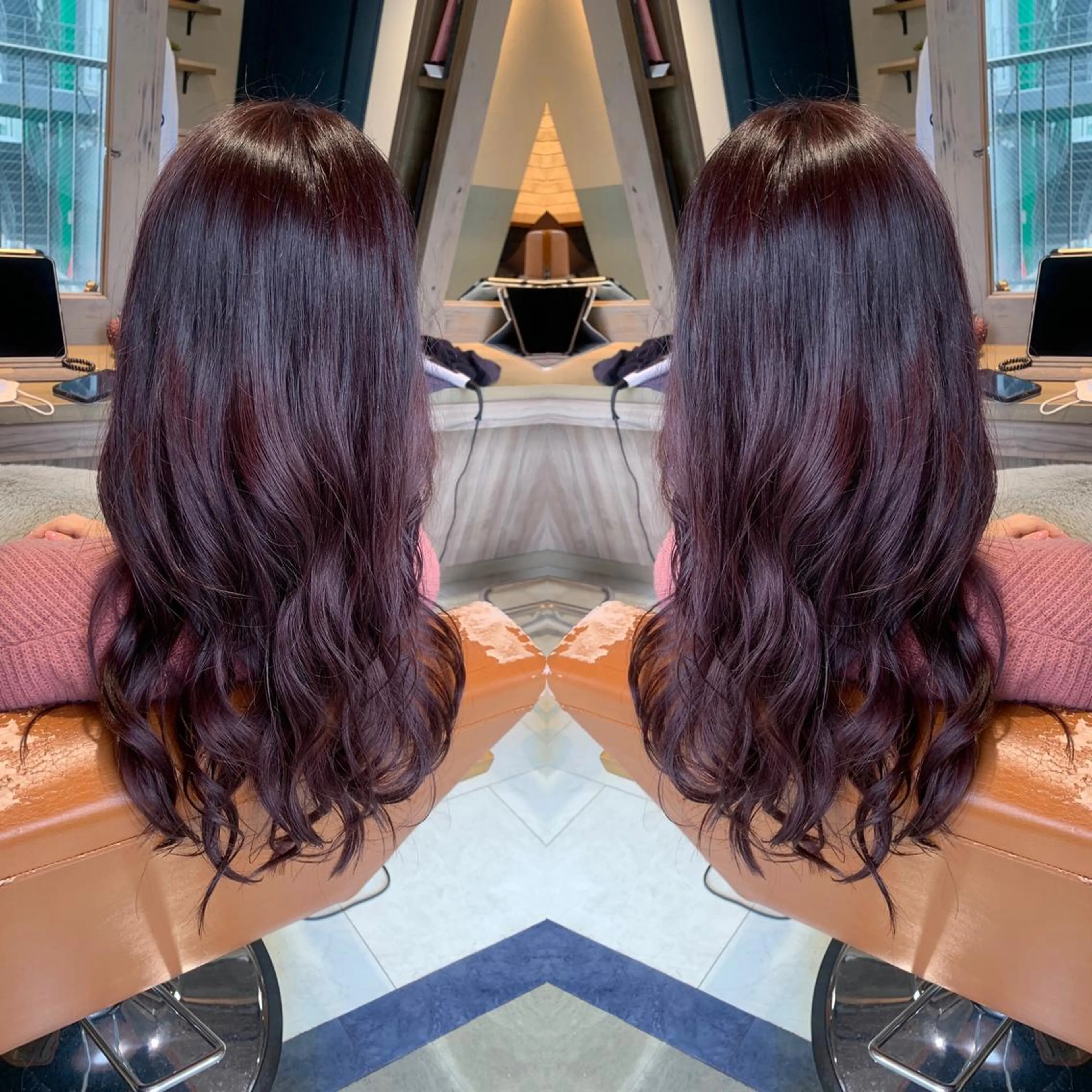 ロング カラー バイオレットカラー 韓国🇰🇷 ✂︎hair 内田愛のヘアスタイル
