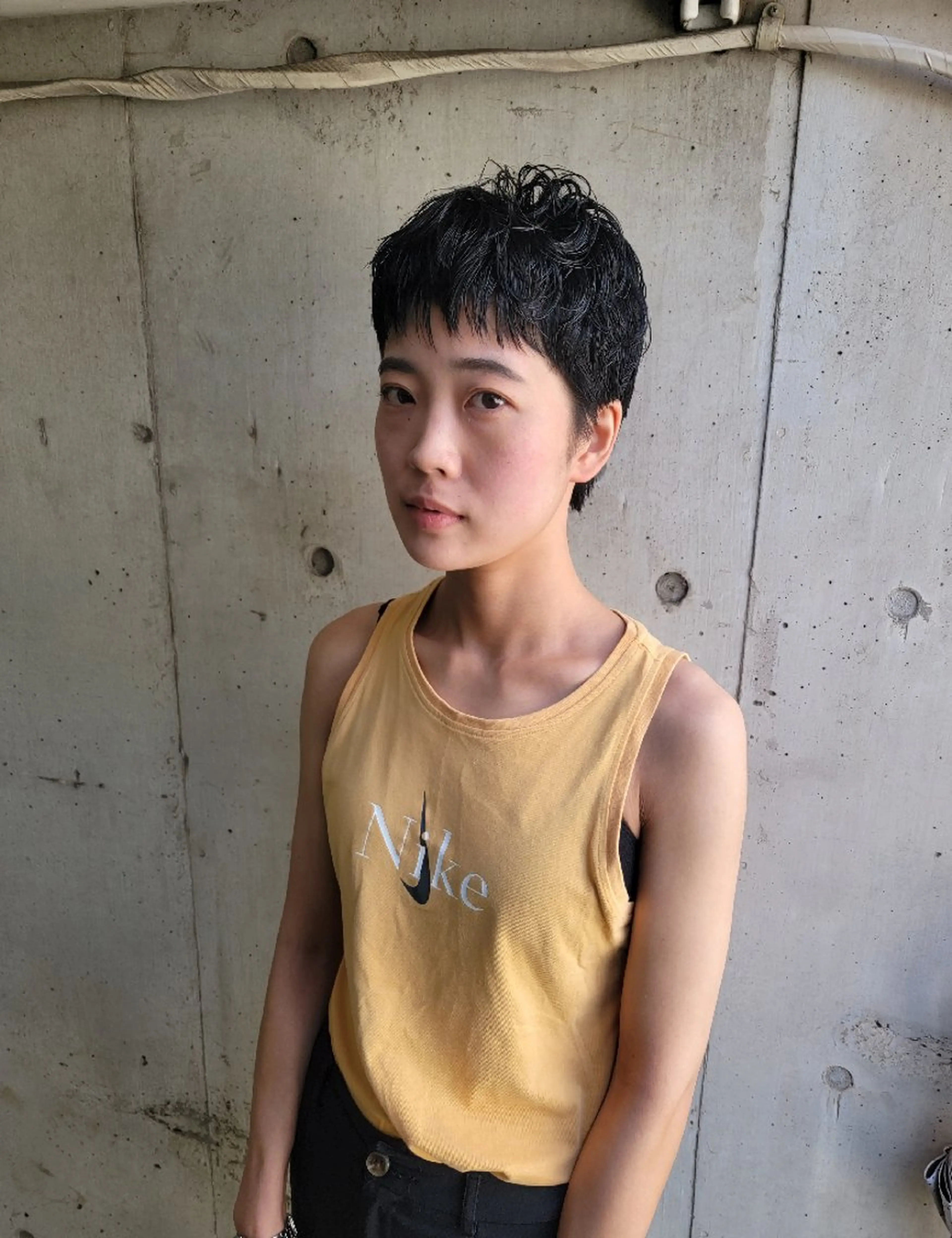 カラー ミディアム ミディアムパーマ OMA カタギシのヘアスタイル