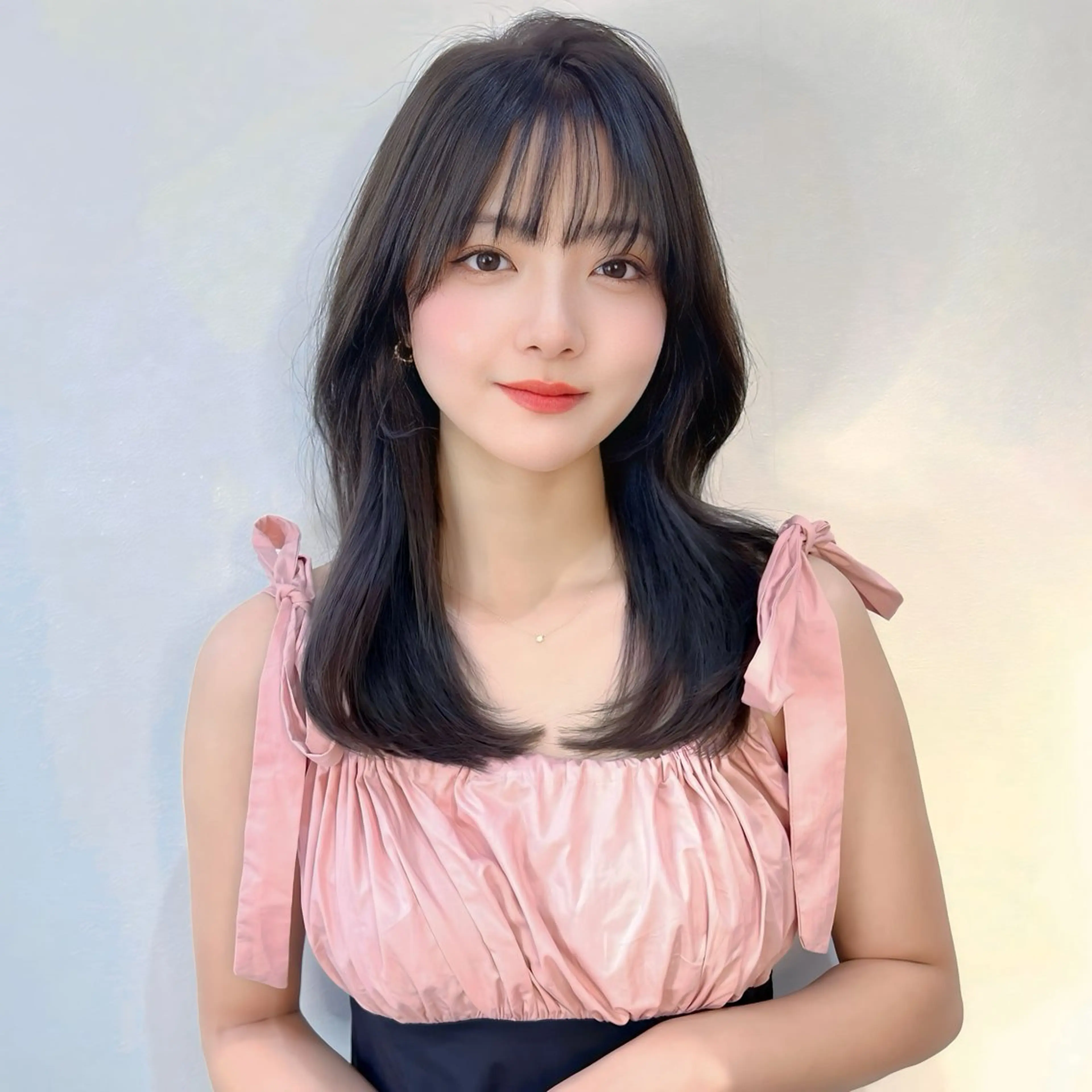 セミロング カラー ヘアアレンジ くびれヘア 顔周りカット 韓国風ヘア レイヤーカット 顔まわり職人🇰🇷 韓国ヘア/KAITOのヘアスタイル