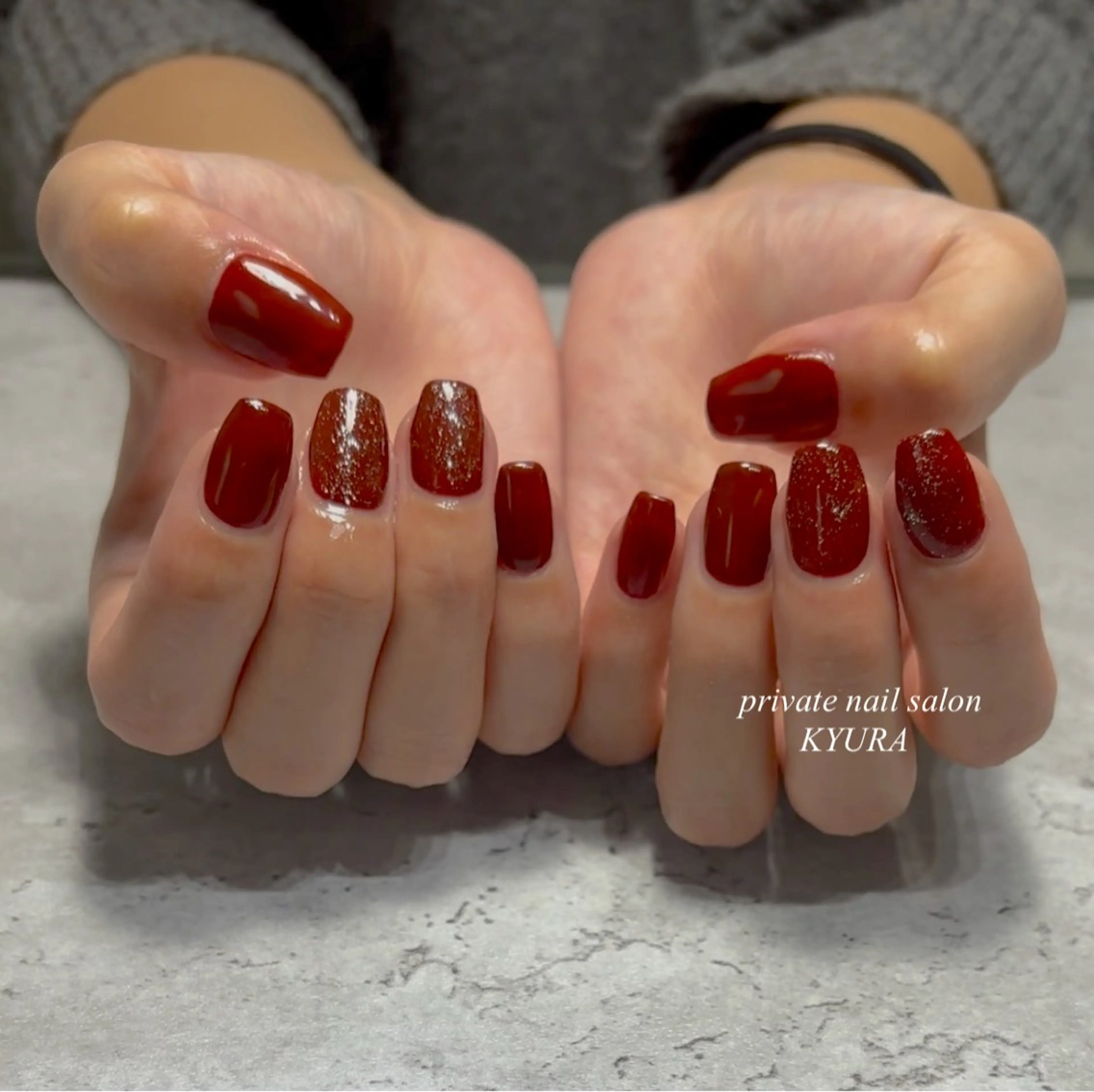 ネイル ラメ(グリッター) ワンカラーネイル 大東市ネイルサロン 【KYURA】ｷｭﾗのネイルデザイン
