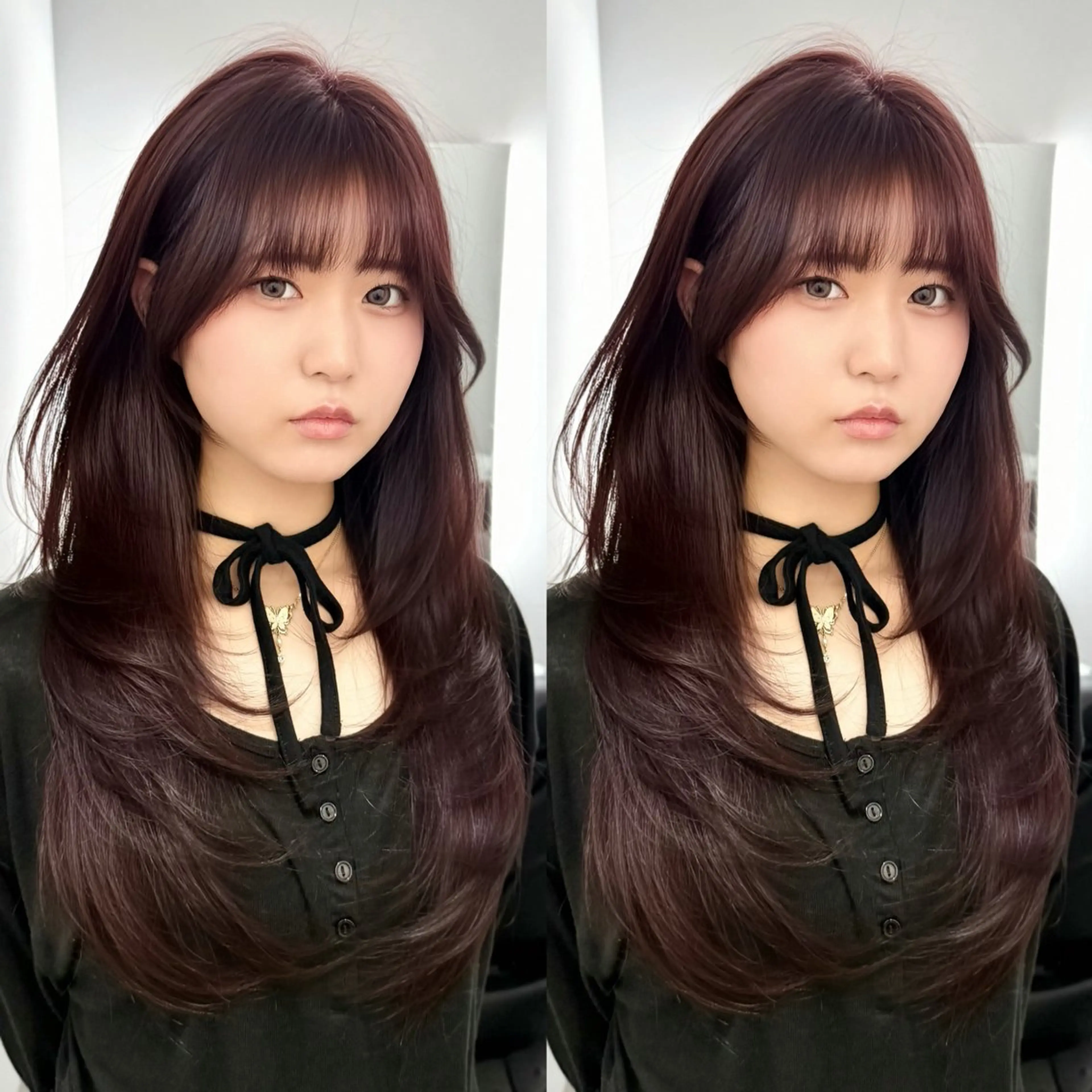 ロング カラー ハッシュカット 韓国風ヘア レイヤーカット カット ヘアカラー トリートメント レイヤー/艶カラー /韓国ヘア/高松のヘアスタイル