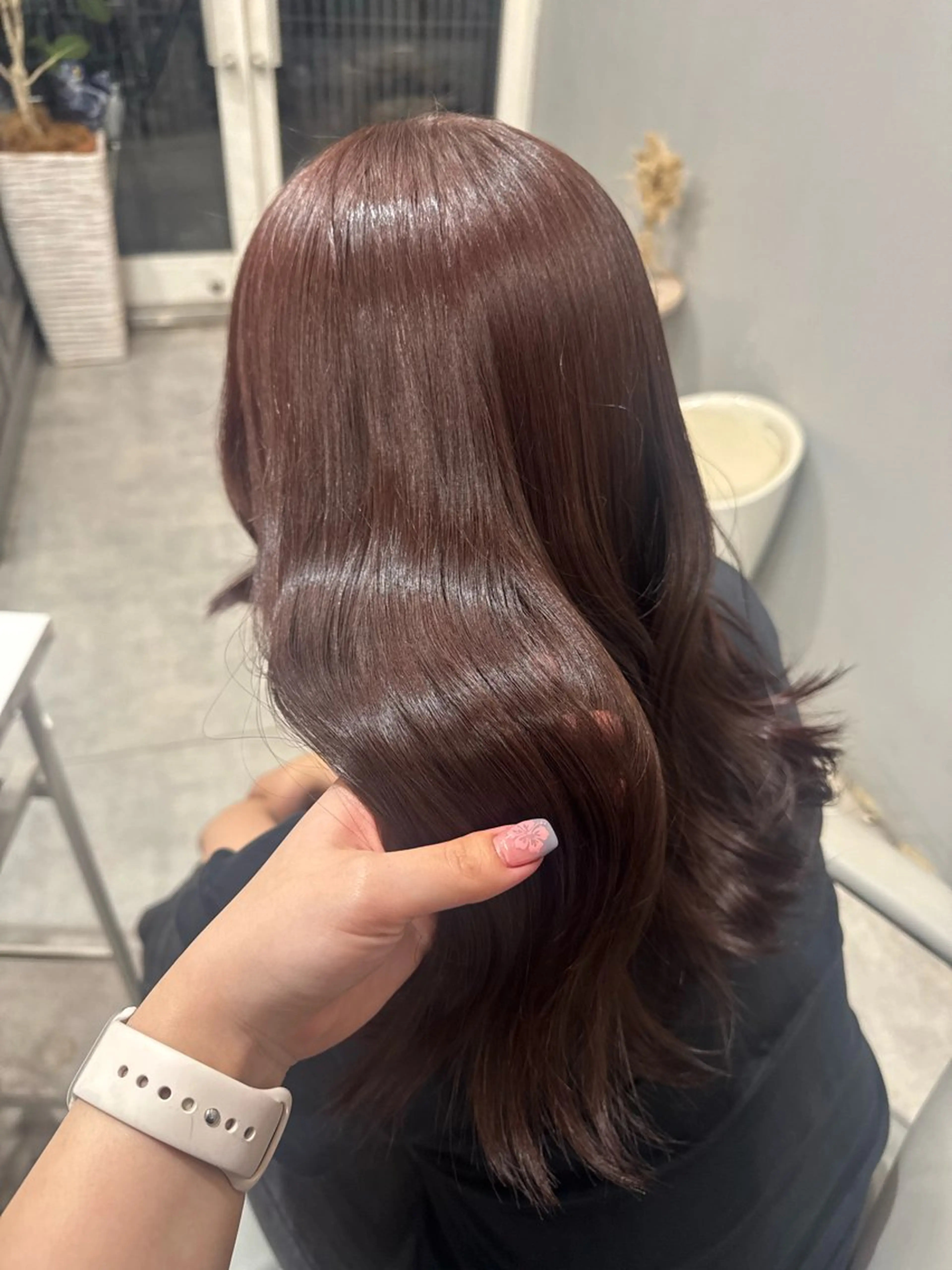 ロング カラー ヘアアレンジ ブラウンカラー ピンクカラー ピンクブラウン ヘアカラー トリートメント ヘアセット sakura / color ✧のヘアスタイル