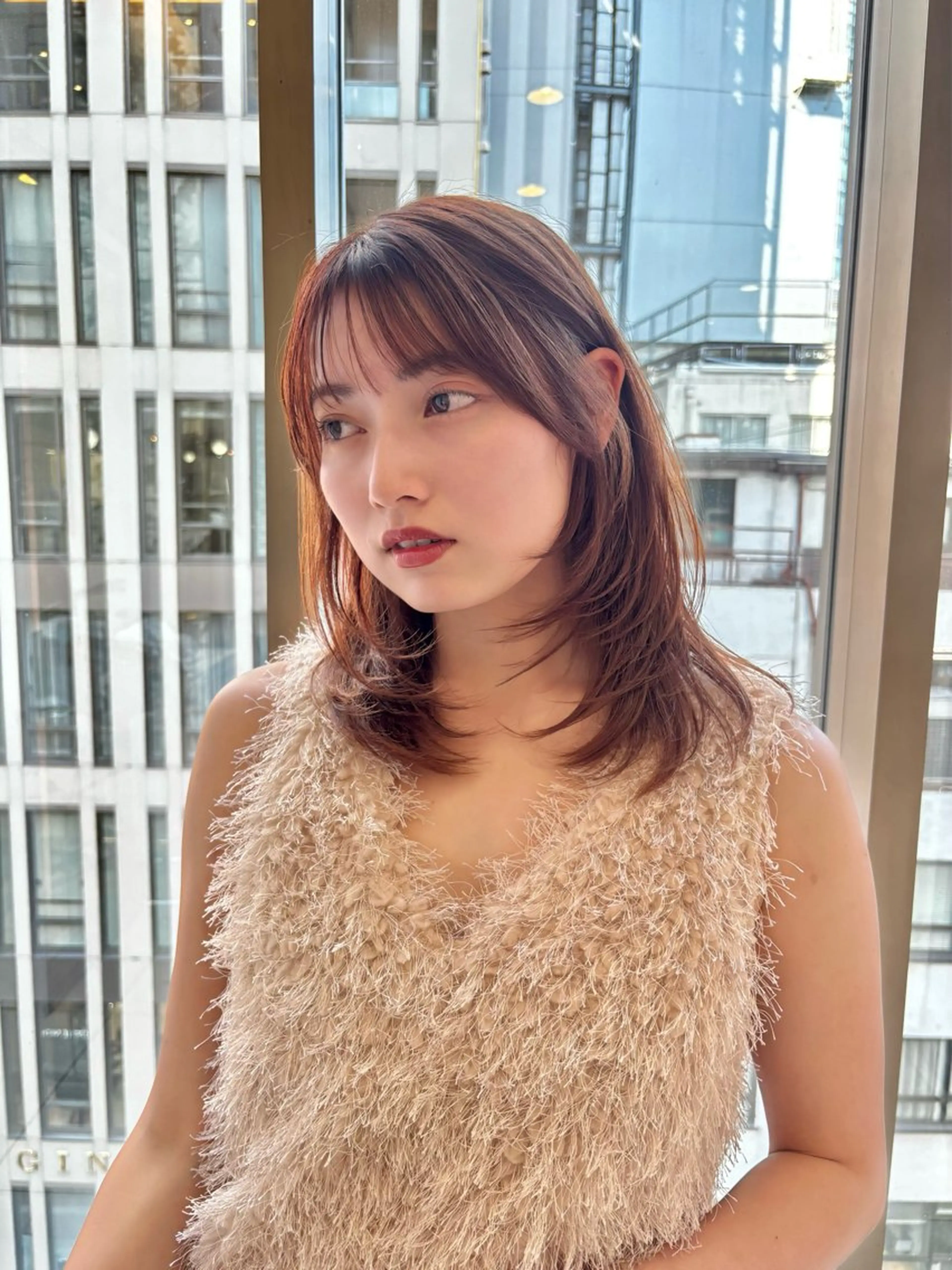 ミディアム ワンカールレイヤー 顔周り☺︎shunのヘアスタイル