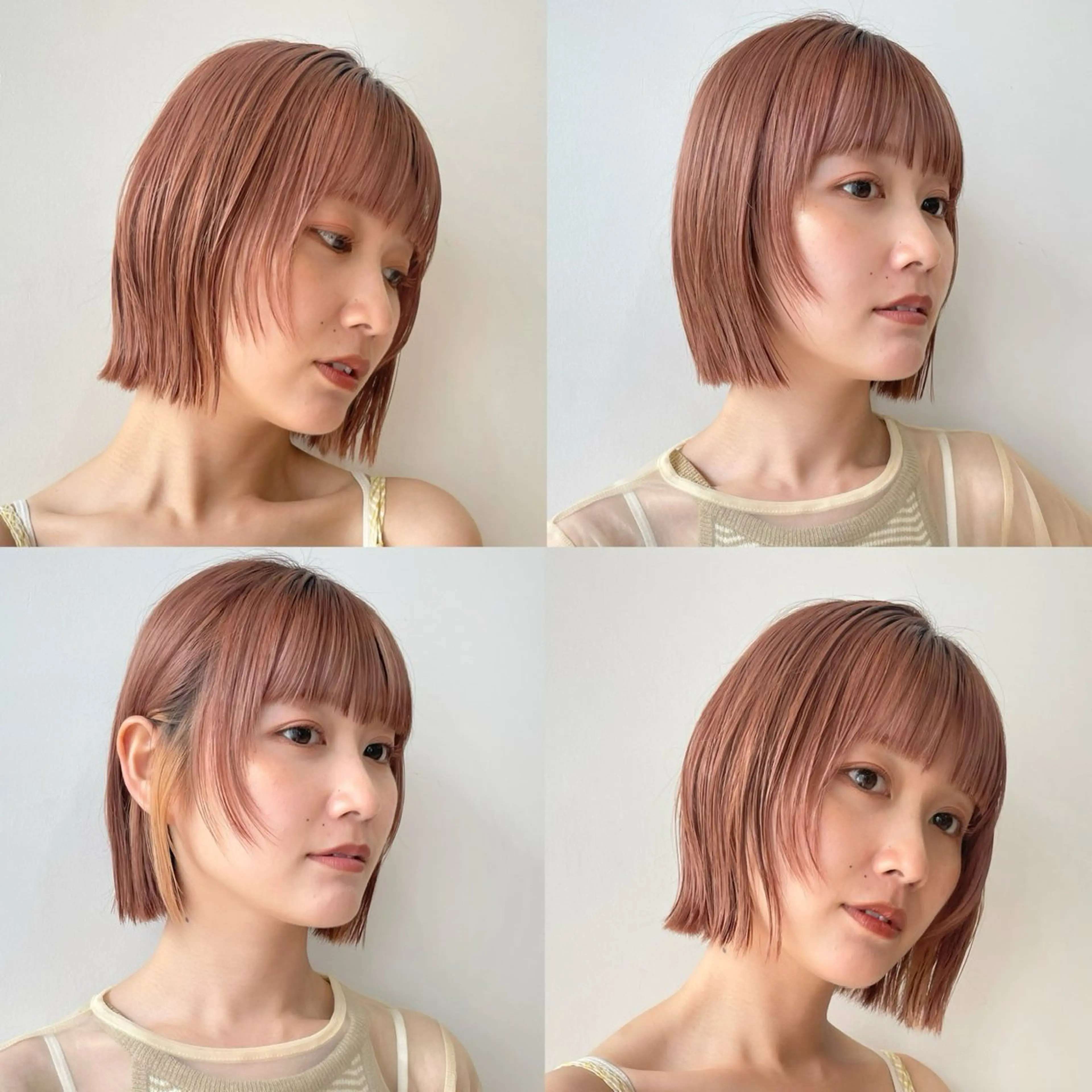 ショート カラー ボブ カット ヘアカラー トリートメント 顔まわり🥨レイヤー /透明感/水口舞奈のヘアスタイル