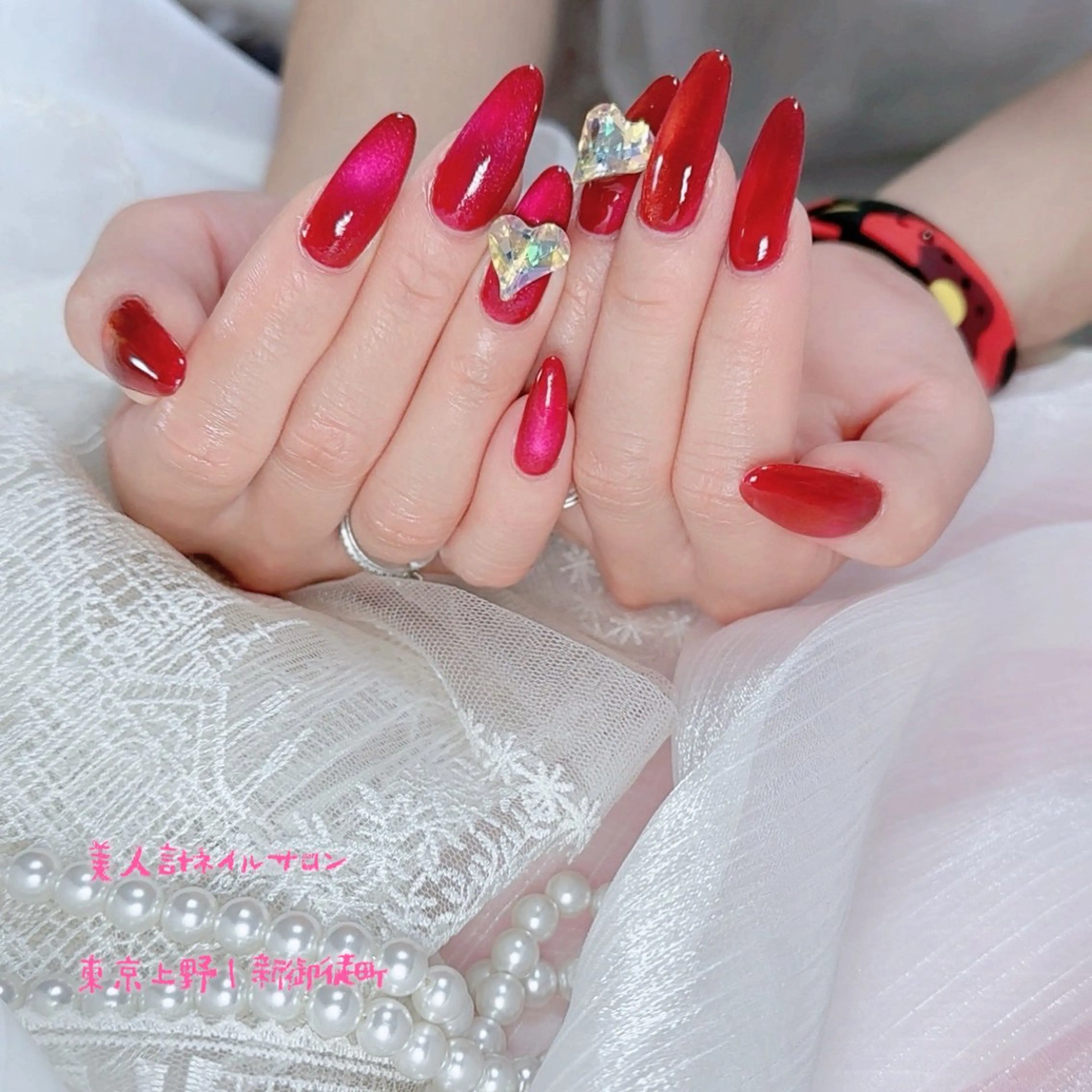 ネイル ハート マグネットネイル ハンドネイル 中山 美月のネイルデザイン