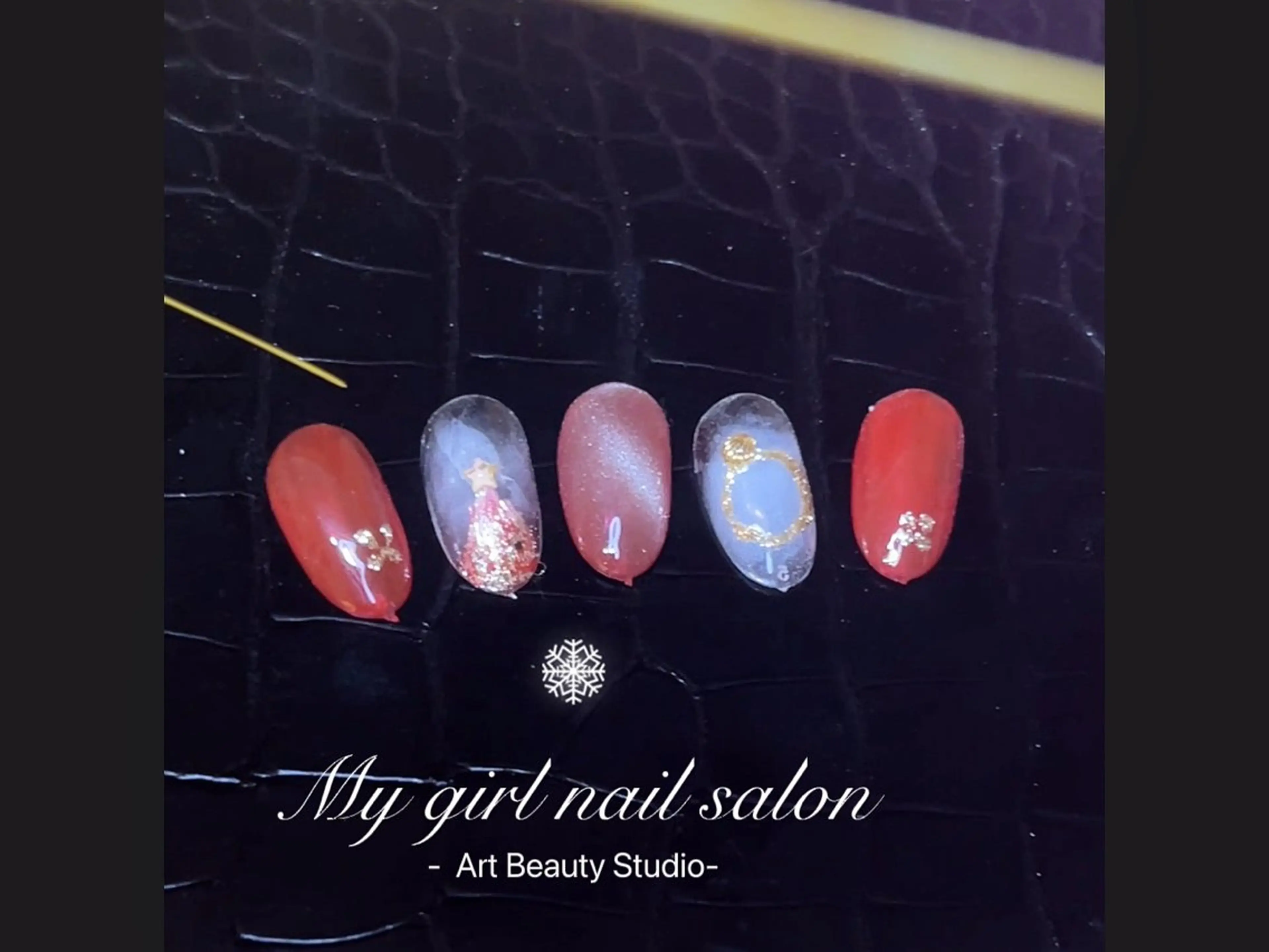 ネイル チークネイル 長さ出し ジェルネイル キラキラネイル マグネットネイル My Girl nailsalonのネイルデザイン