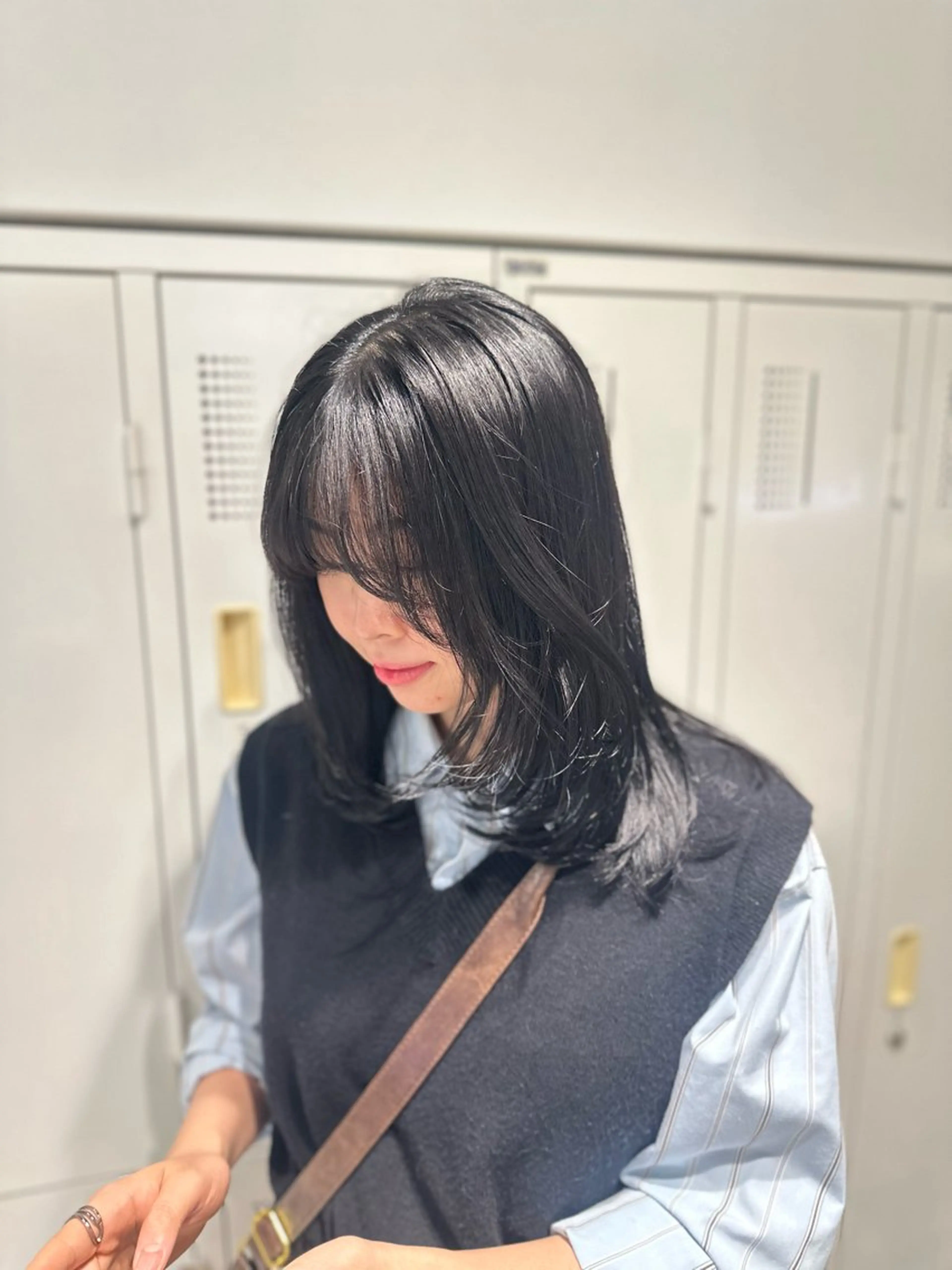 ミディアム カラー ミディアムレイヤー グレージュ レイヤーカット カット ヘアカラー トリートメント 韓国ヘア/髪質改善 /natsuki🧸のヘアスタイル