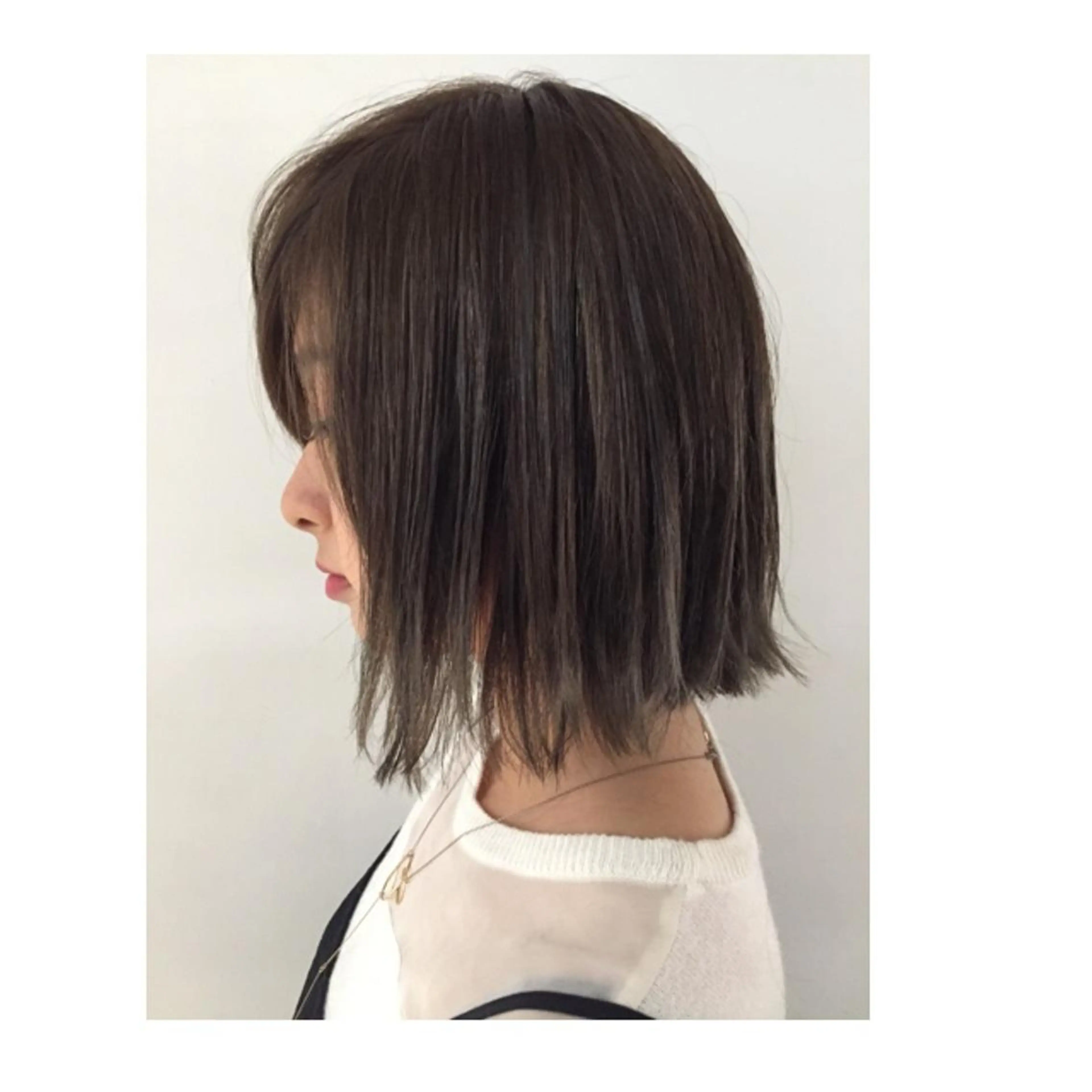 ミディアム カラー 切りっぱなしボブ ボブ ✂️小顔カット✂️ 山本有紀のヘアスタイル