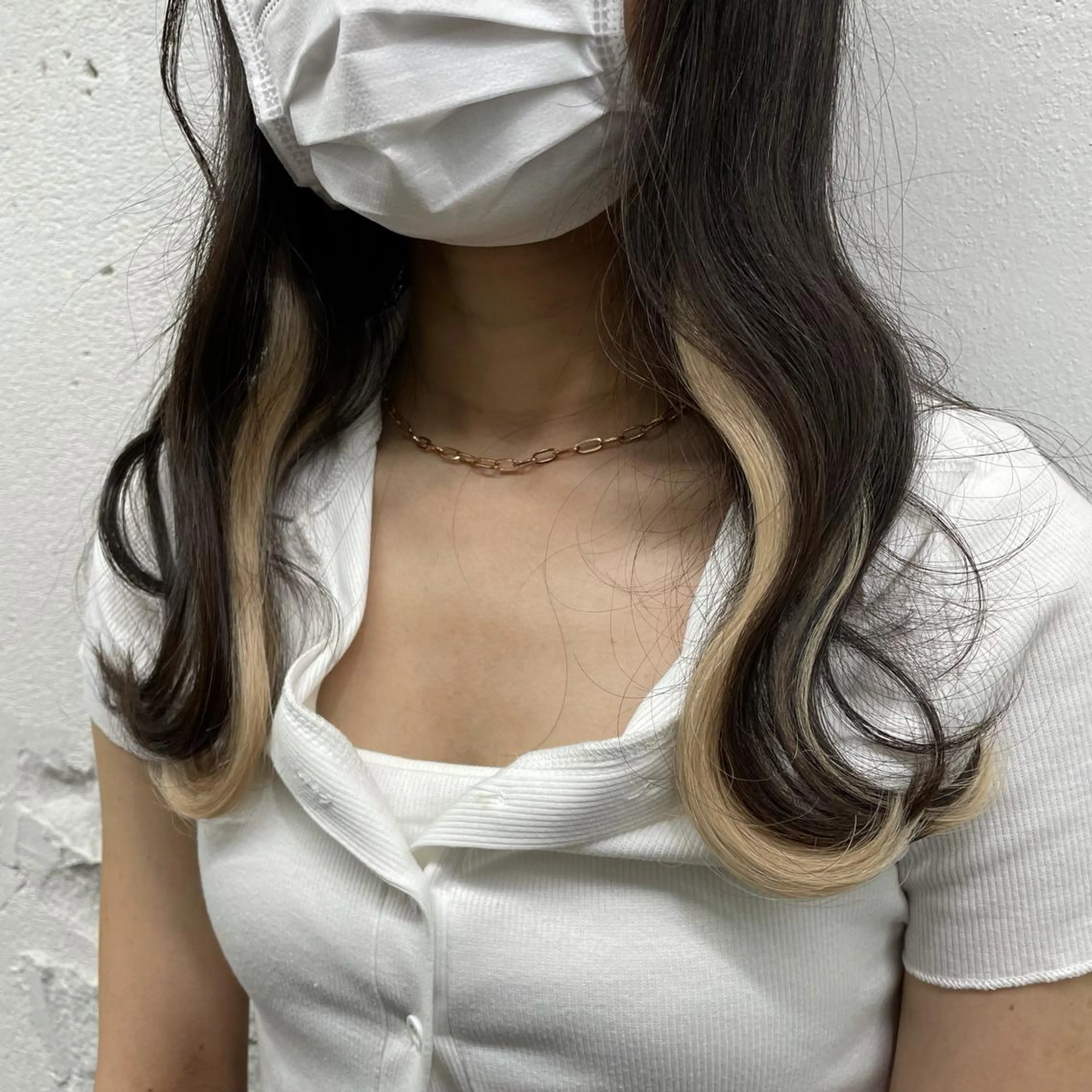 セミロング カラー シールエクステ バレイヤージュ ミストバング ダブルカラー  フェイスフレーミング ヘアカラー エクステ 🧡艶髪ちゅるん髪 🫧🧡YUKI❄️のヘアスタイル