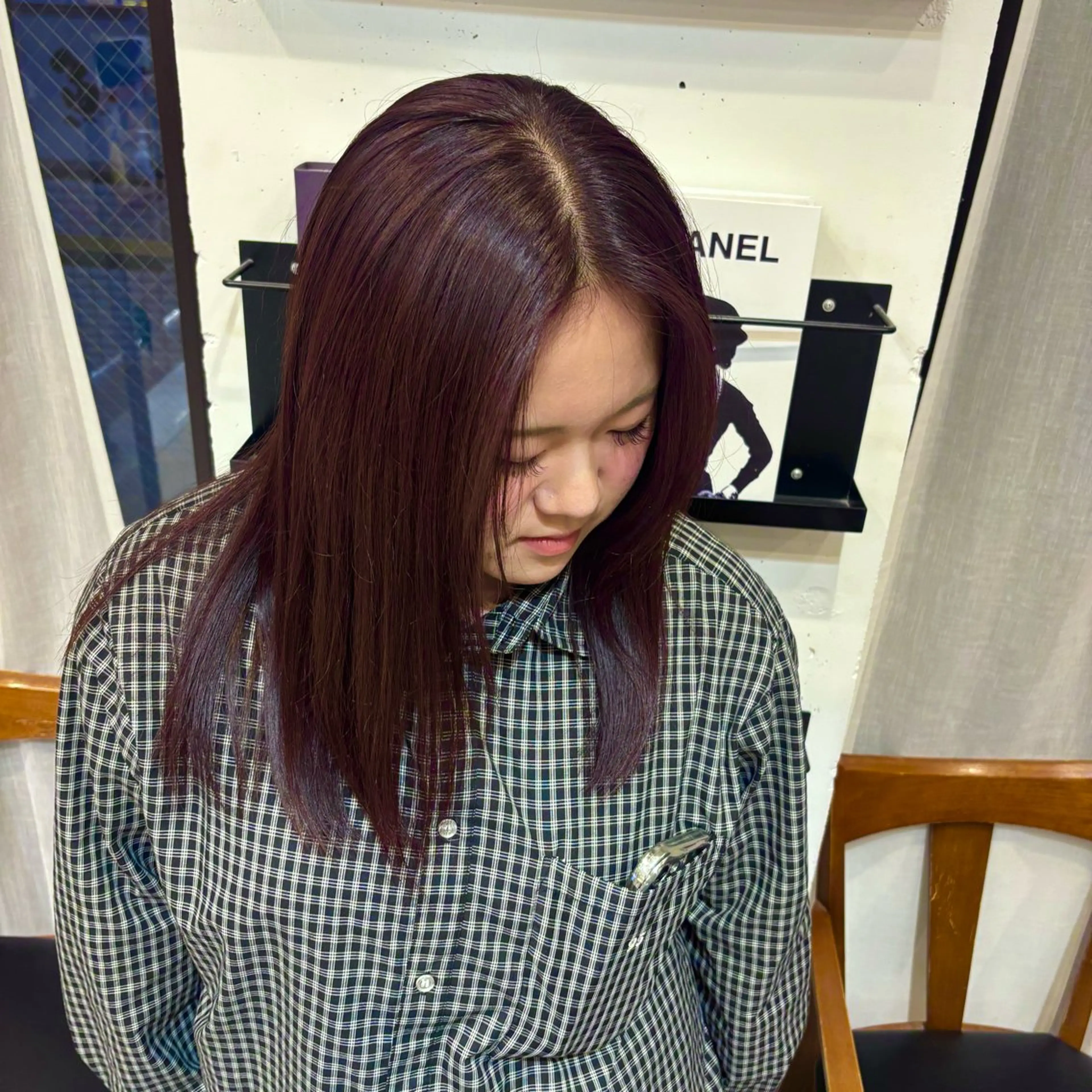 セミロング カラー 新原 陽那のヘアスタイル