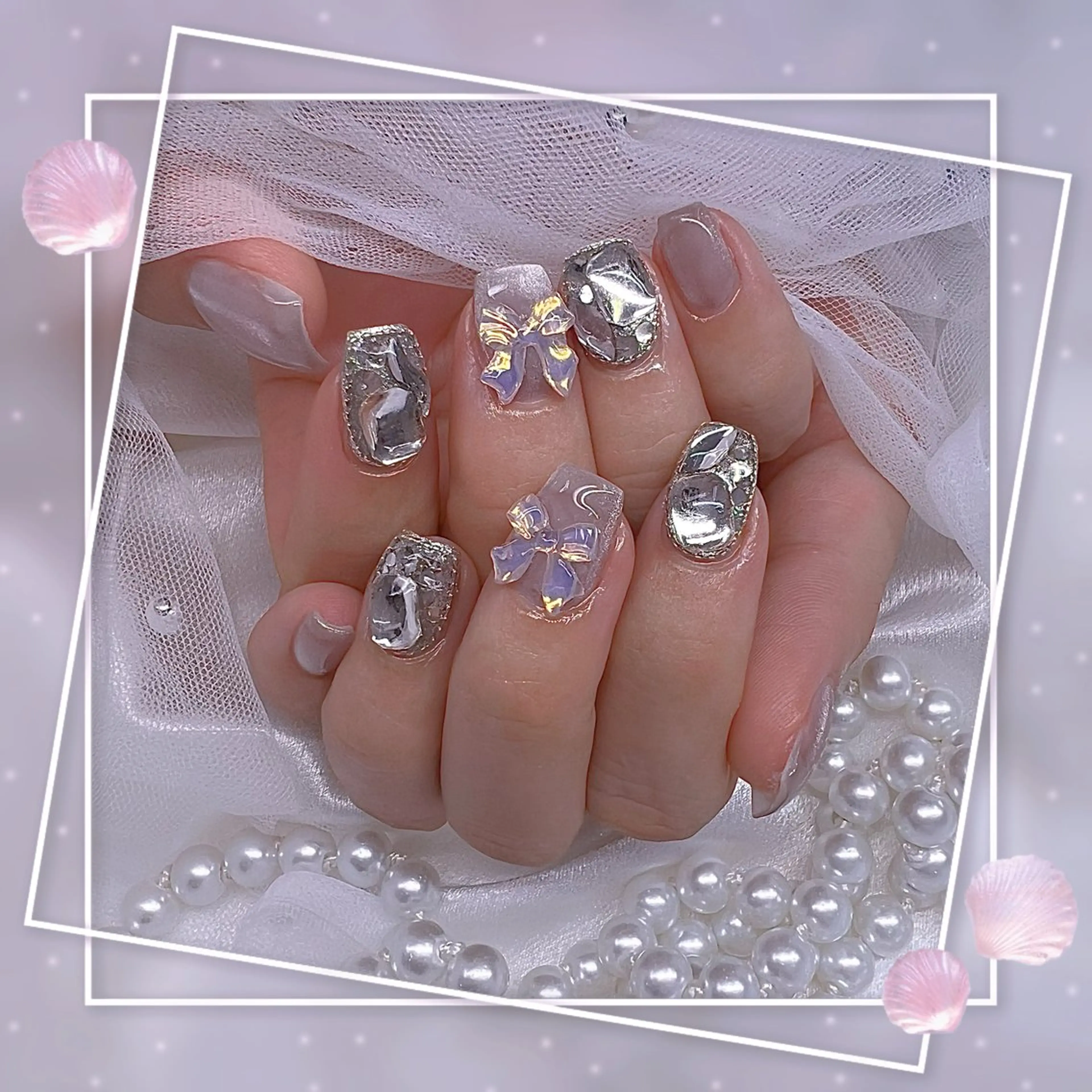 ネイル チークネイル フレンチネイル グラデーション マグネットネイル マグネットフレンチ ハンドネイル Chill Nailsalonのネイルデザイン