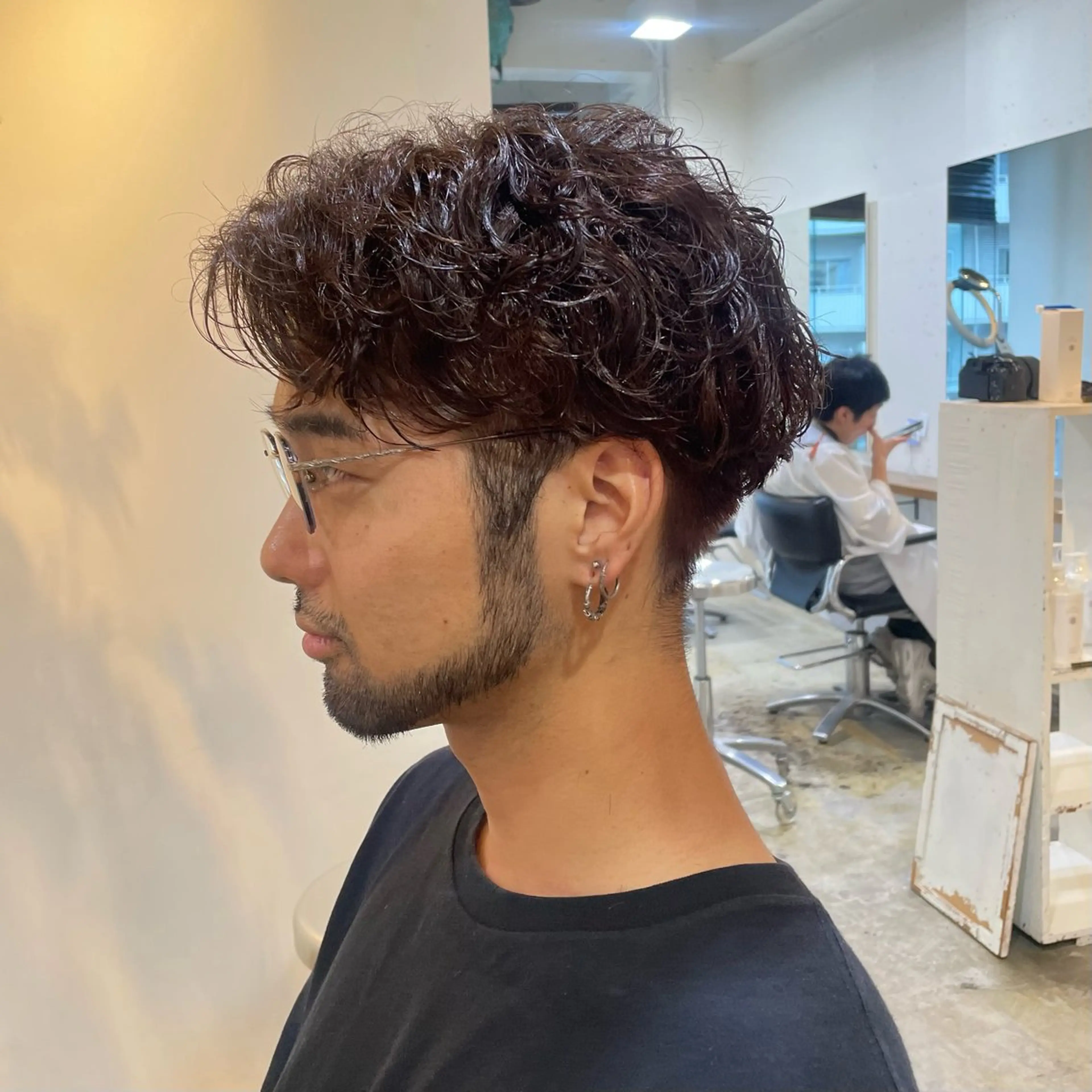 ミディアム カラー パーマ メンズ 韓国ヘア/wカラー レイヤー/RIN🎀のヘアスタイル