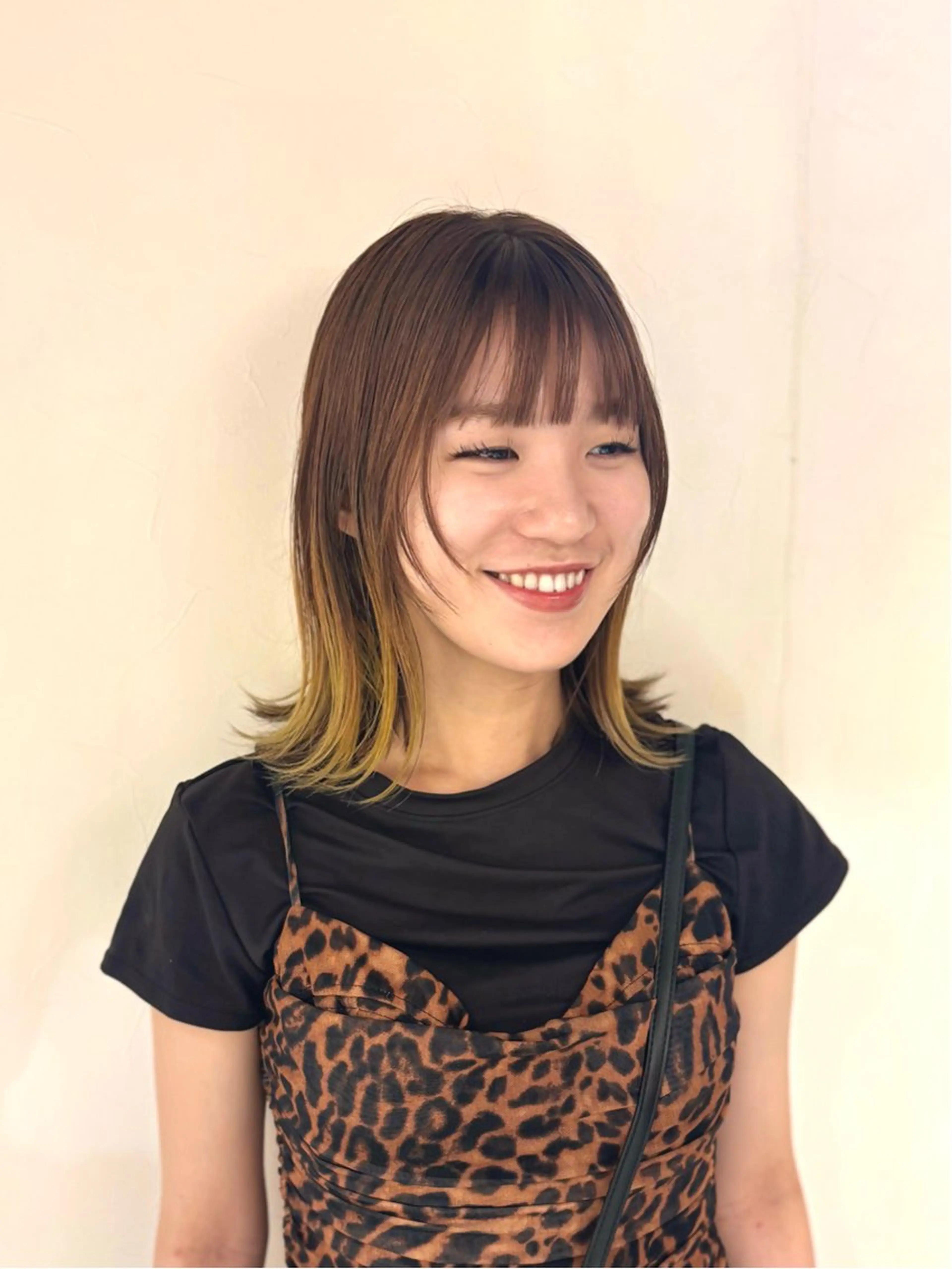 ミディアム カラー ヘアカラー トリートメント 髪質改善/ヘアケア coiiはしもとはなのヘアスタイル