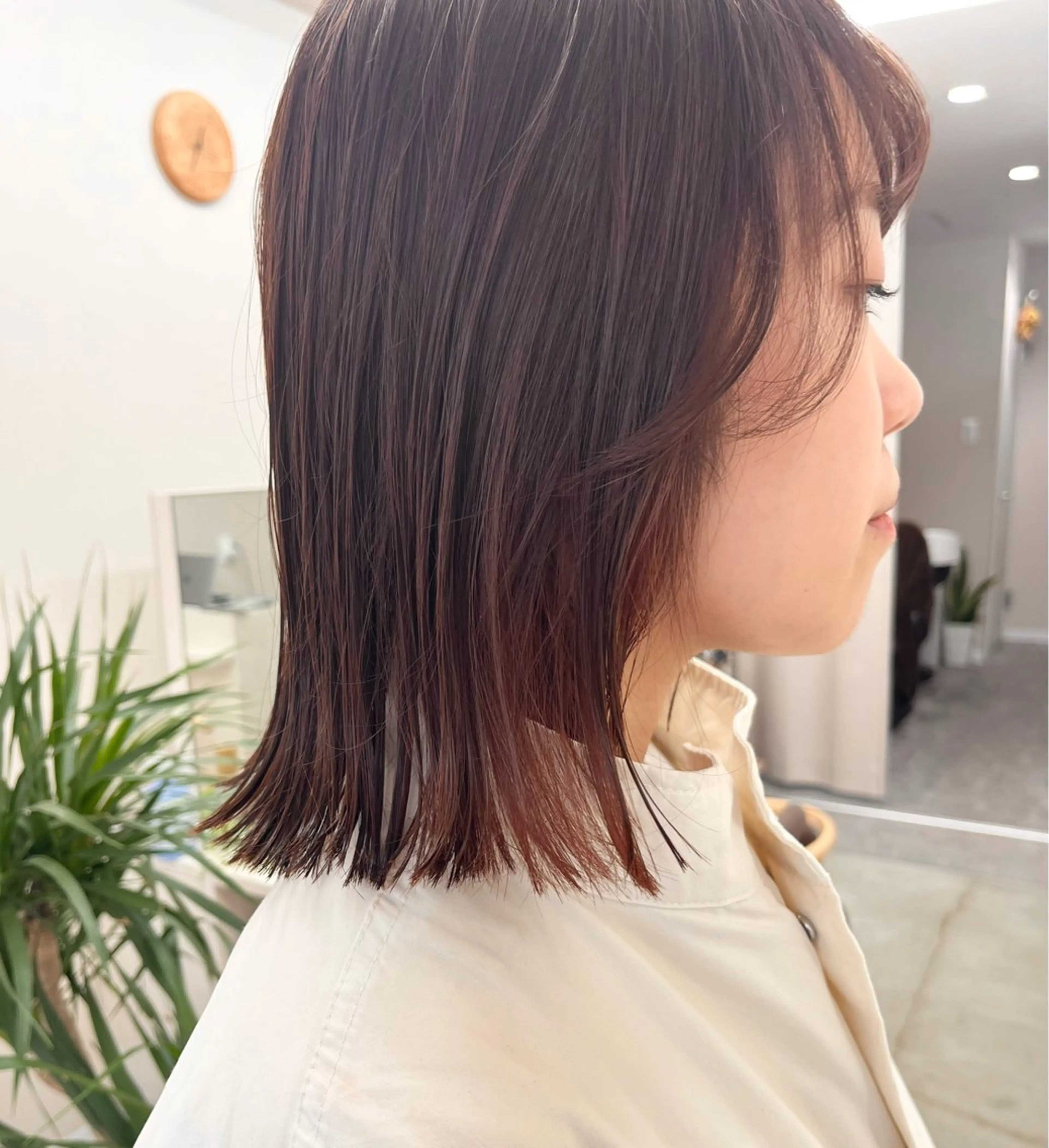 ミディアム カラー ピンクカラー トリートメント Hareru 豊田 修廣のヘアスタイル