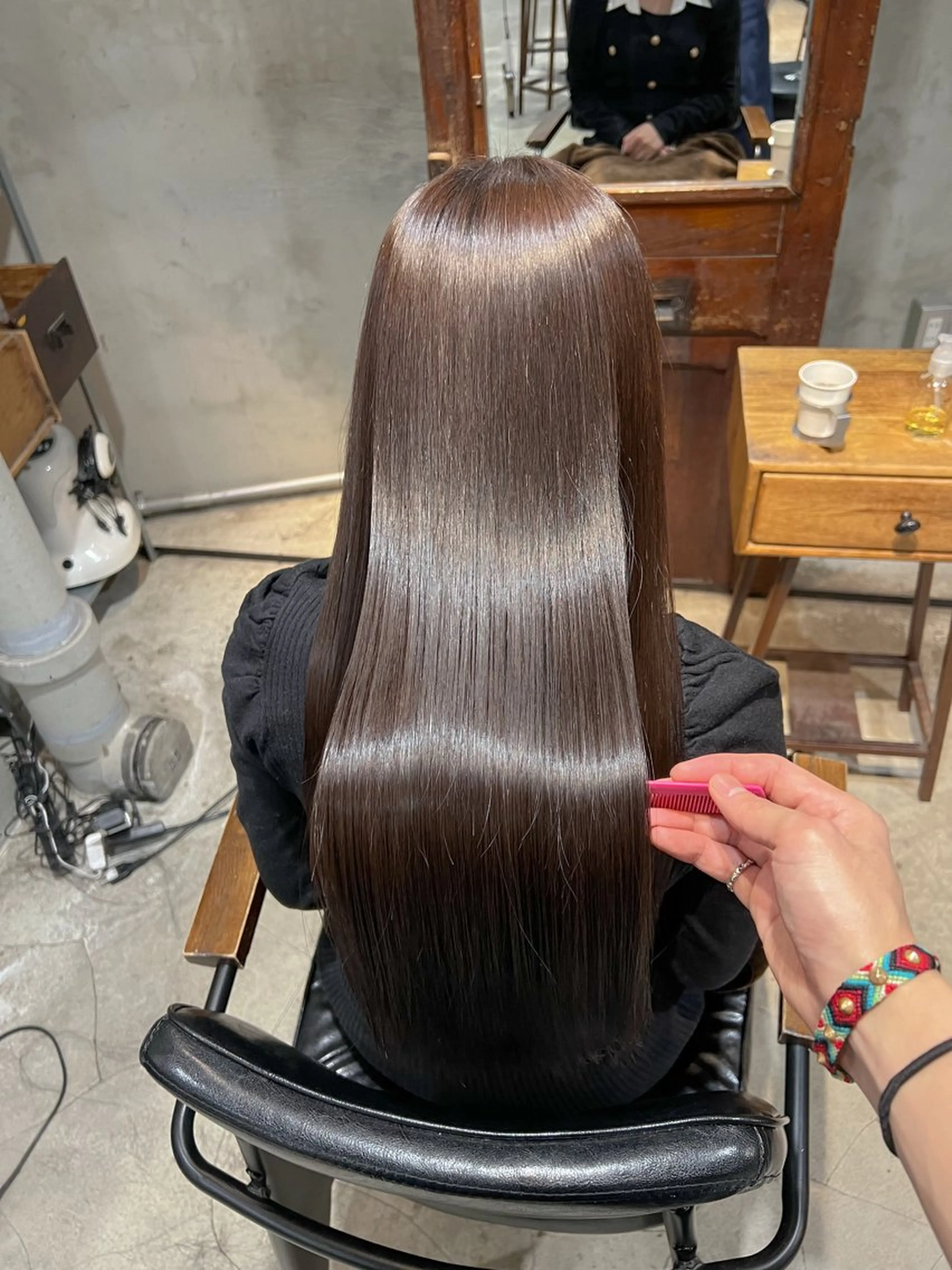 ロング カラー ヘアアレンジ 黒髪 ロング 縮毛矯正 カット ヘアカラー 縮毛矯正 トリートメント レイヤー/艶髪矯正 🪐takushiのヘアスタイル
