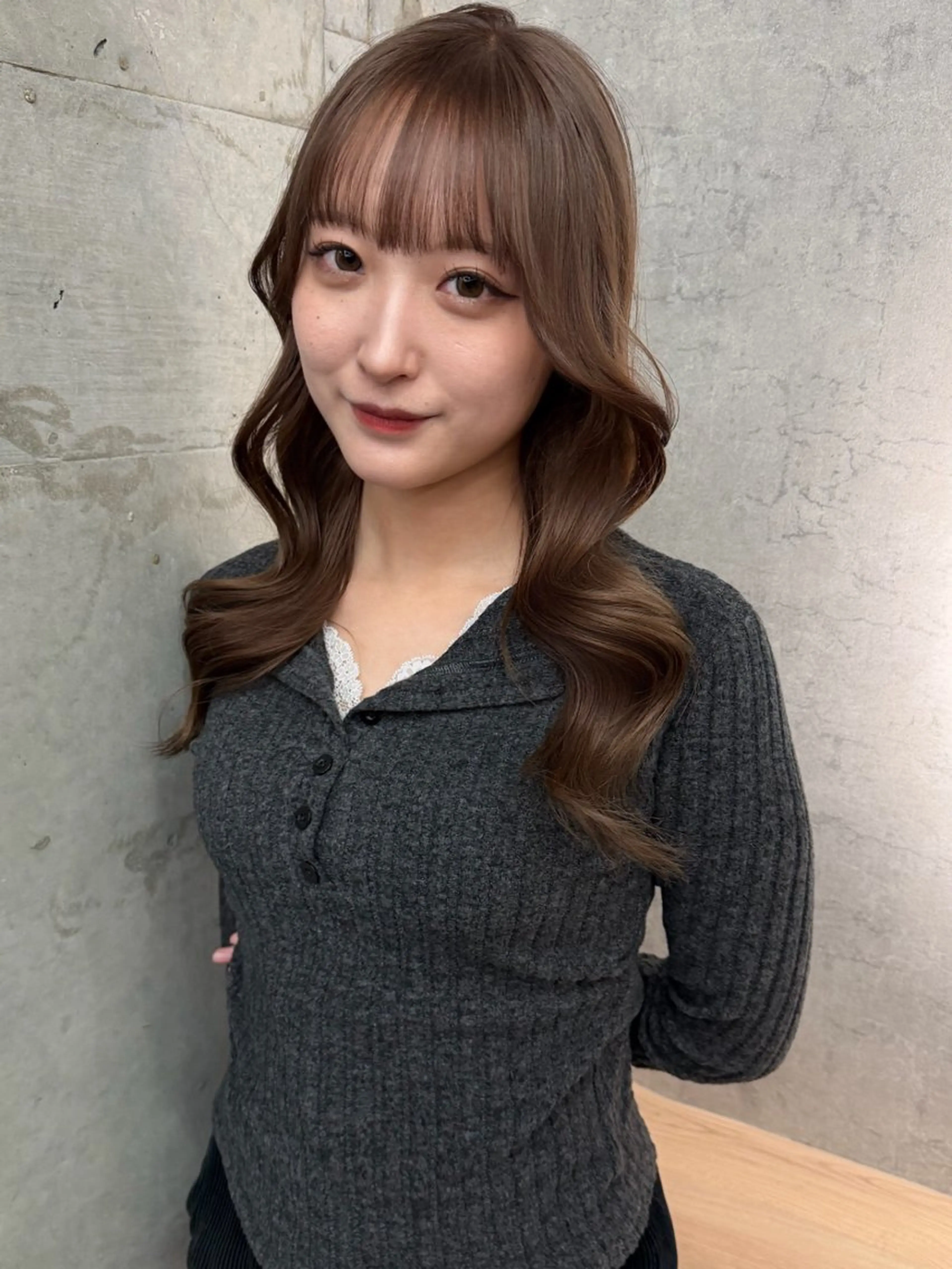 セミロング カラー ベージュカラー ブリーチ ブラウンカラー ケアブリーチ ミルクティーブラウン ヘアカラー ブリーチ/ベージュ 💕/momoaのヘアスタイル