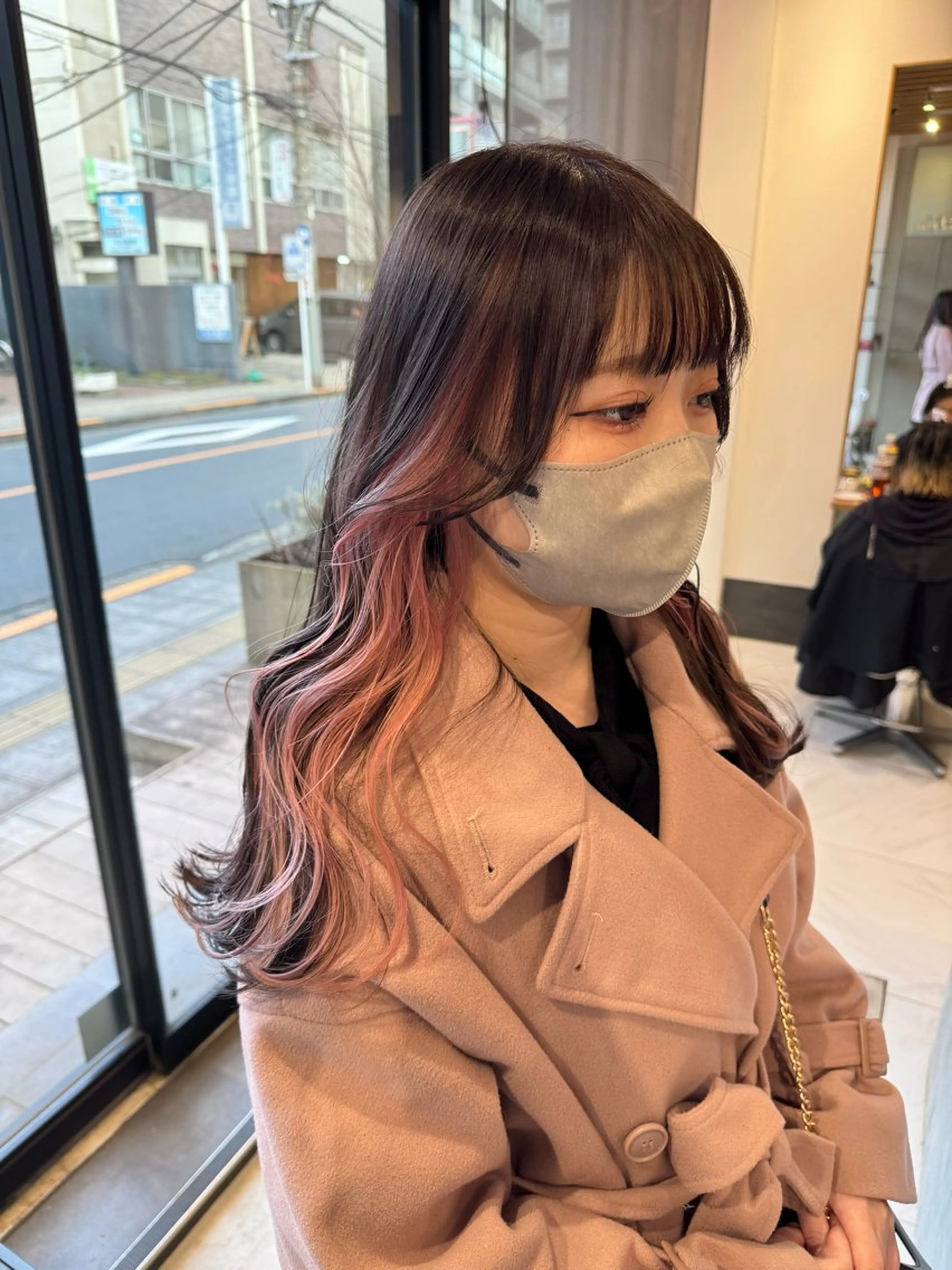 ロング カラー ブリーチ イヤリングカラー ピンクカラー ホワイトピンク ヘアカラー ｱｵﾇﾏﾐﾕ☁️ /ボブ/ハイトーン/のヘアスタイル