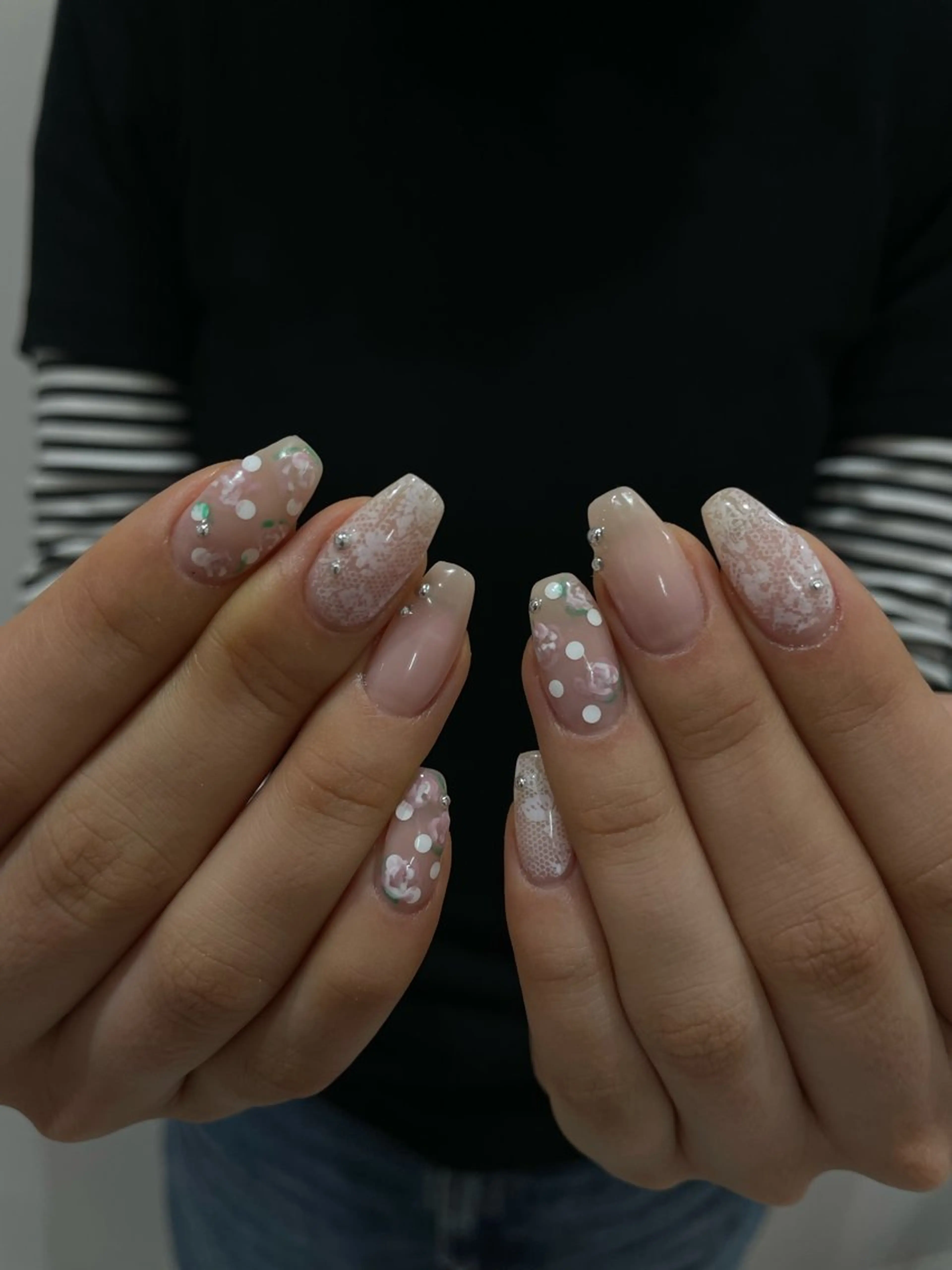 ネイル レース ハンドネイル GO TODAY 吉祥寺Glint所属・うの 韓国ﾈｲﾙ໒꒱⋆⭒˚のネイルデザイン