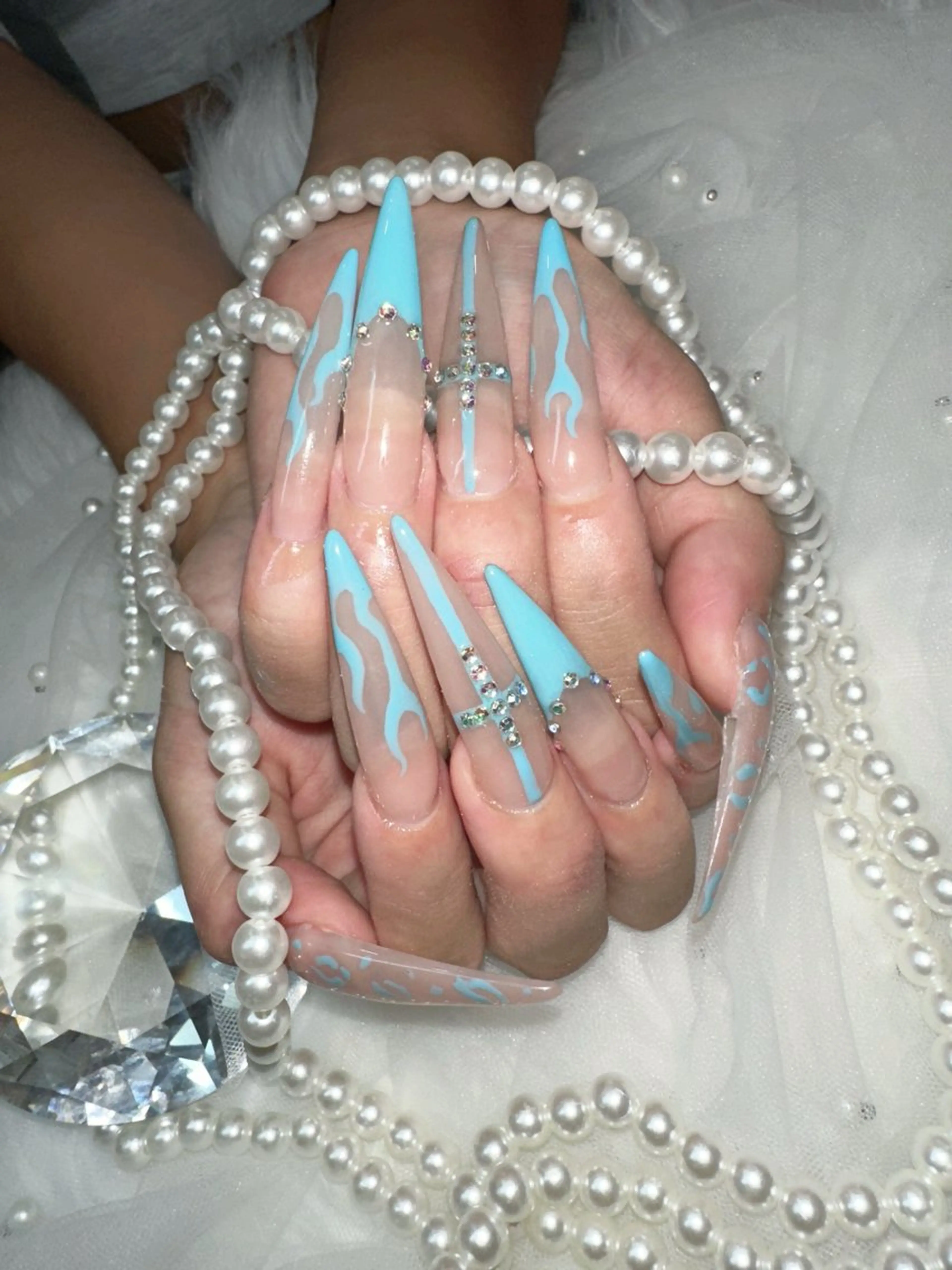 ネイル ロングネイル スカルプネイル ハンドネイル icy nail れいあのネイルデザイン