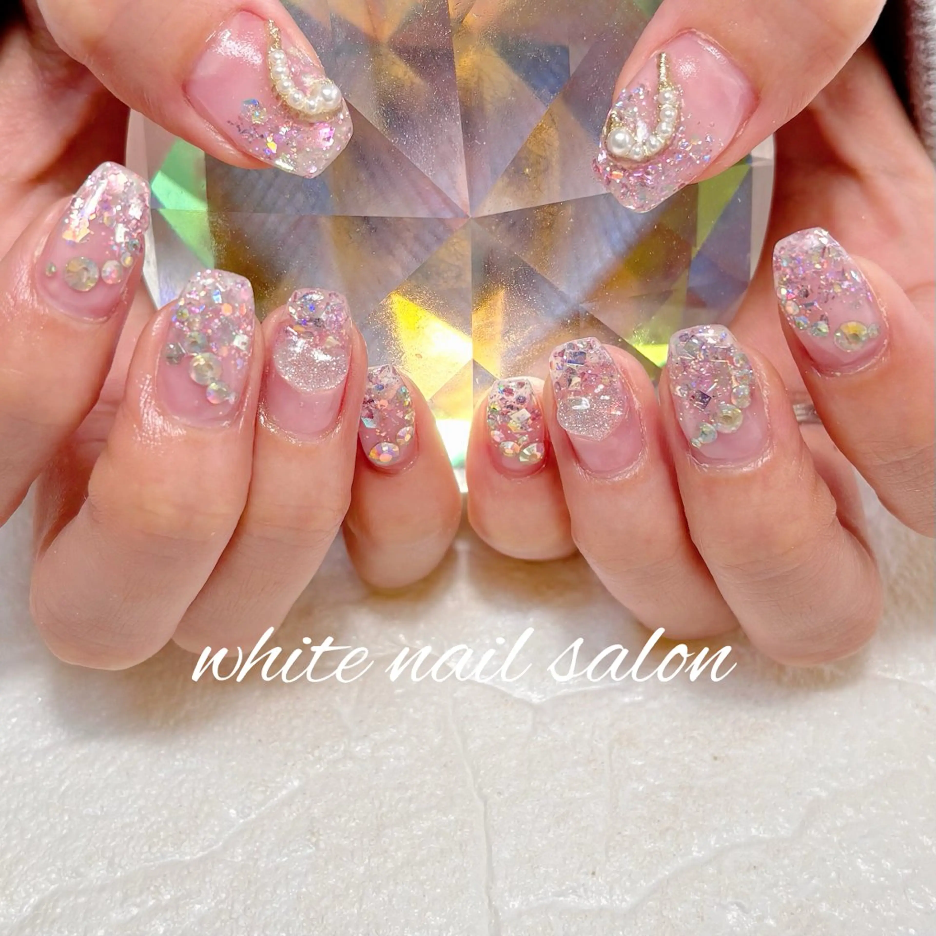 ネイル フットネイル ラメ(グリッター) ハンドネイル white nail salonのネイルデザイン