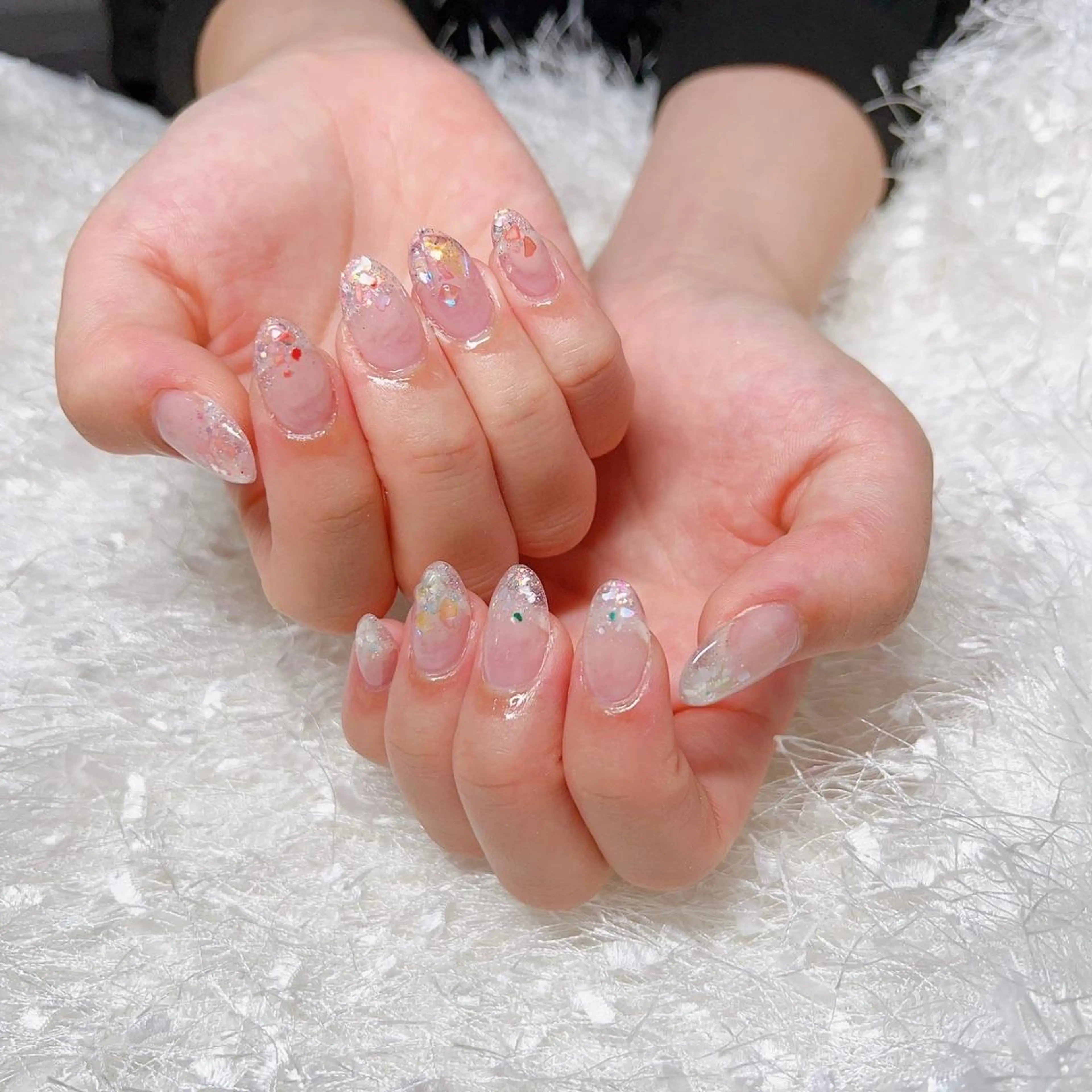 ネイル 長さ出し フレンチネイル ジェルネイル グラデーション 韓国ネイル ハンドネイル Nail&eye Belire 新宿のネイルデザイン