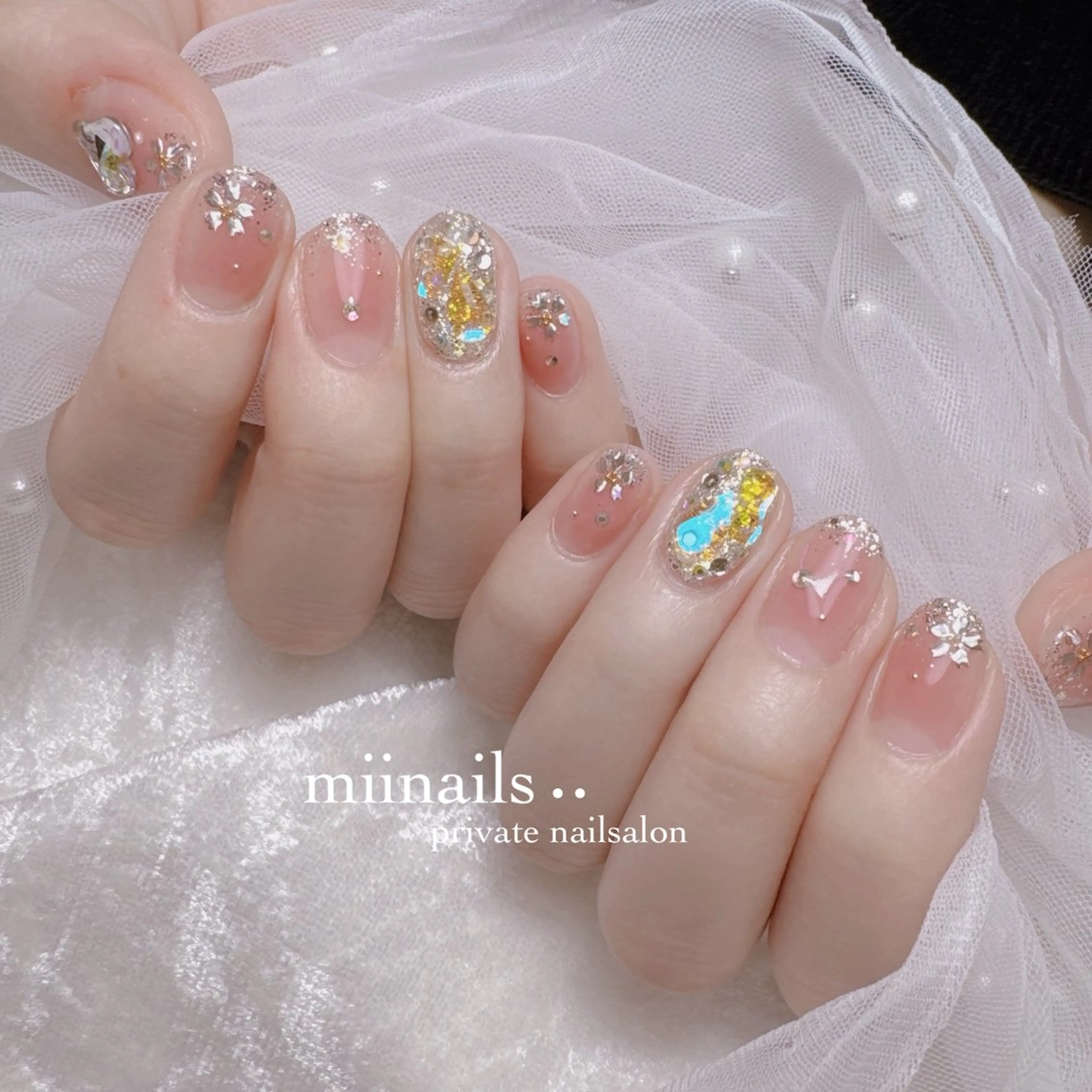 ネイル 韓国ネイル マグネットネイル ワンホンネイル ハンドネイル nailsalon miinailsのネイルデザイン